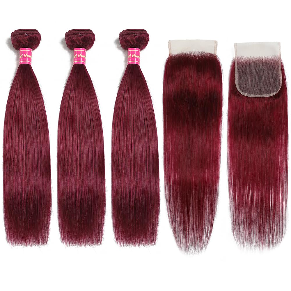 100% Unprocessed Brazilian Virgin Human Hair Bundles - 9A Grade Brown Hair Extensions for Sew-In Weave (18, 20, 22 +16 Inches) | Natural Looking Hair Replacement for Daily Styling & Special Occasions