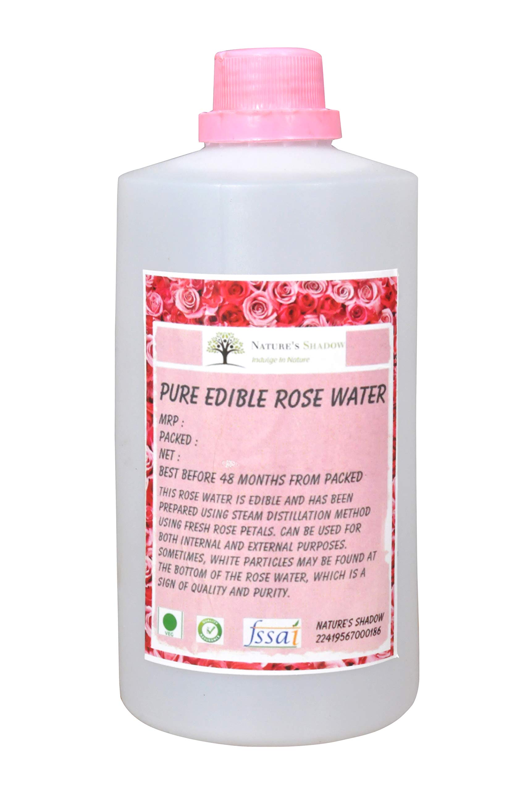 Pure Edible Rose Water Concentrate (1000ml) - USDA Organic, All-Natural Hydrosol for Skin Care, Aromatherapy & Culinary Use | Perfect for Baking, Cocktails & DIY Beauty Recipes