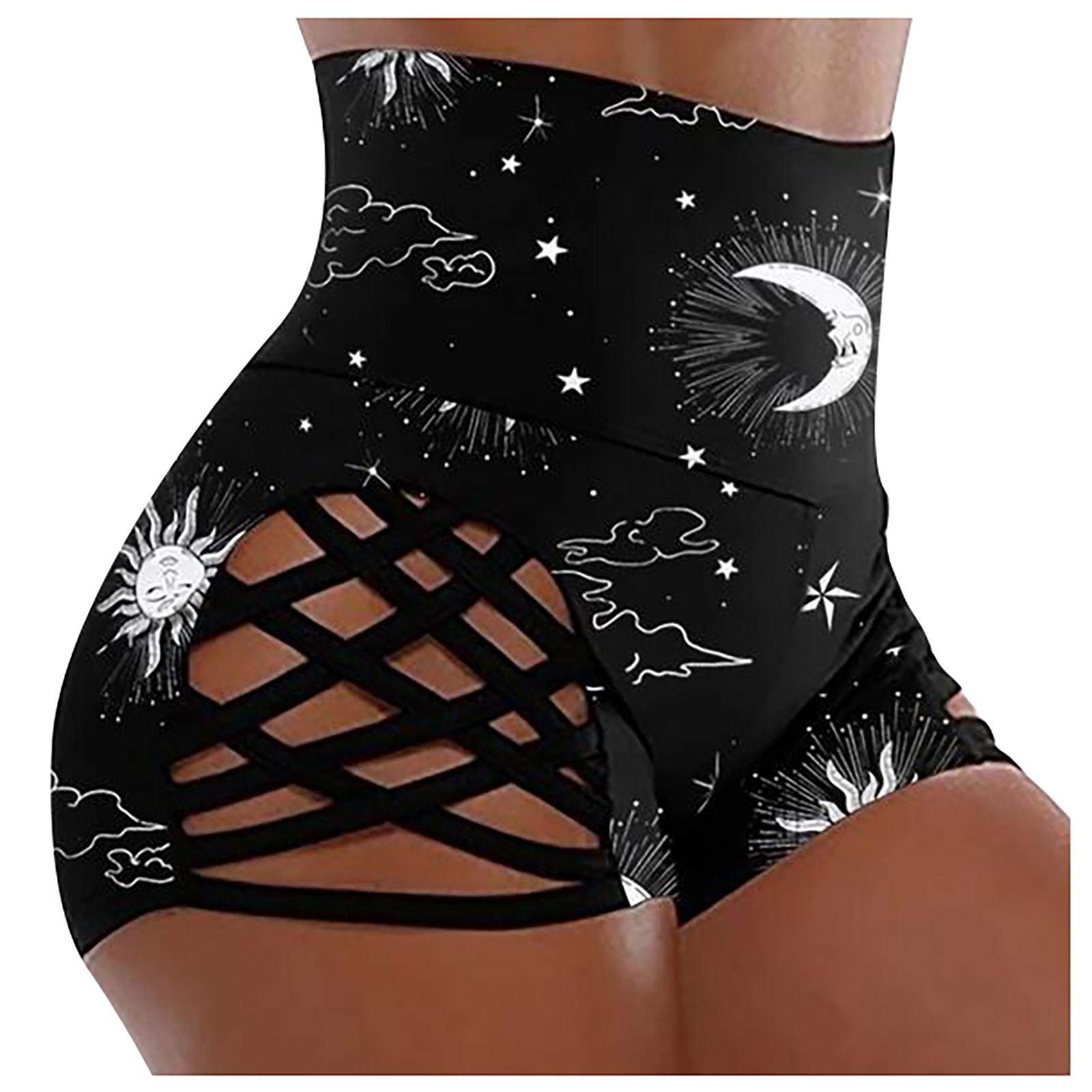 Women's High Waisted Biker Shorts - Butt Lifting Workout Running Yoga Compression Shorts with Hollow Design | Perfect for Gym, Running, Cycling & Lounge Wear