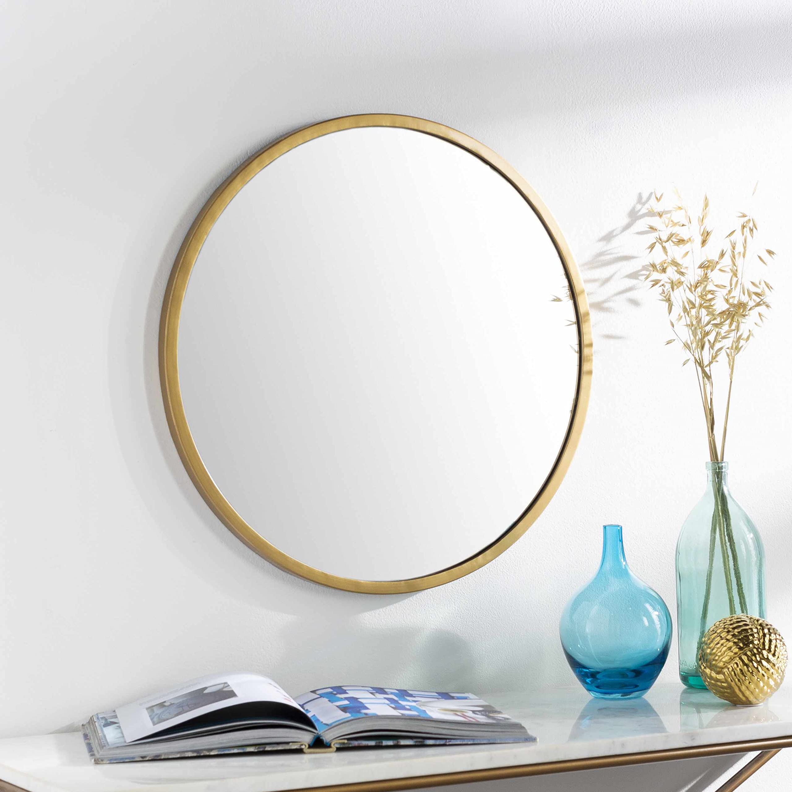 Hauteloom Guindarohan Round Decorative Wall Mirror - 22 Inch Hanging Mirror for Living Room, Bedroom & Entryway - Boho Home Decor Accent
