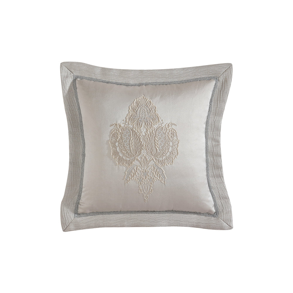 Emerson Ivory Square Cushion Pillowcase by Davinci - Soft Luxury Decorative Throw Pillow Cover for Sofa, Bed & Home Decor