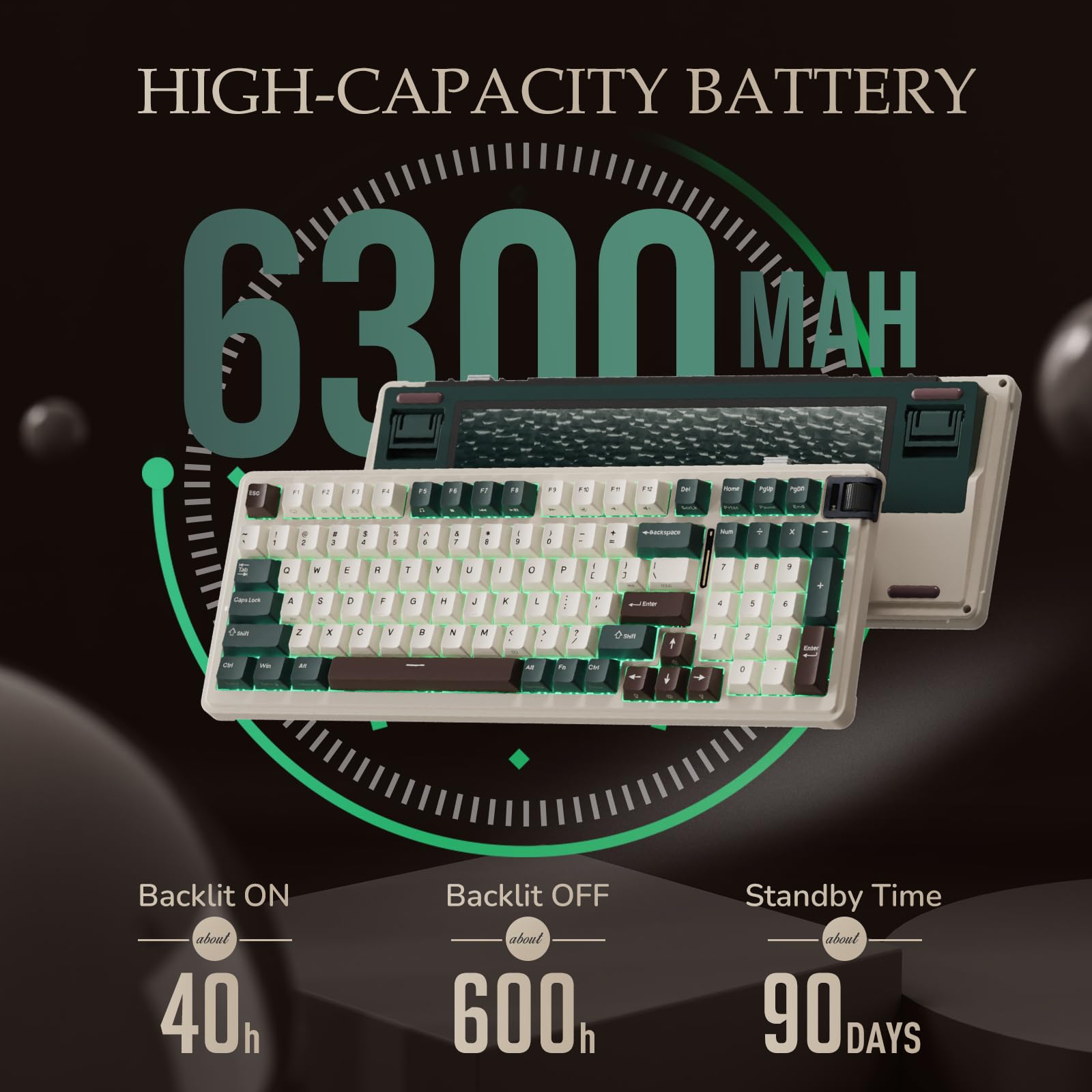 K98 Wireless Mechanical Keyboard - Triple Mode (BT/2.4G/USB-C), RGB Backlit Gaming Keyboard with Gasket Structure, Pre-lubed Hot Swappable Linear Switch for PC, Mac, Office & Gaming