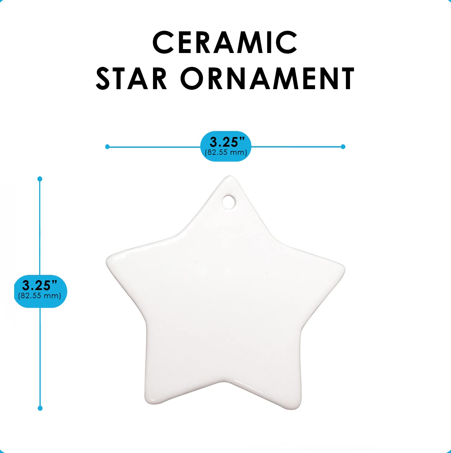 Funny Coffee and Deer Silhouette Christmas Ornament - Best Gift for Mom in 2024 - White Star Tree Decoration for Holiday Home Decor