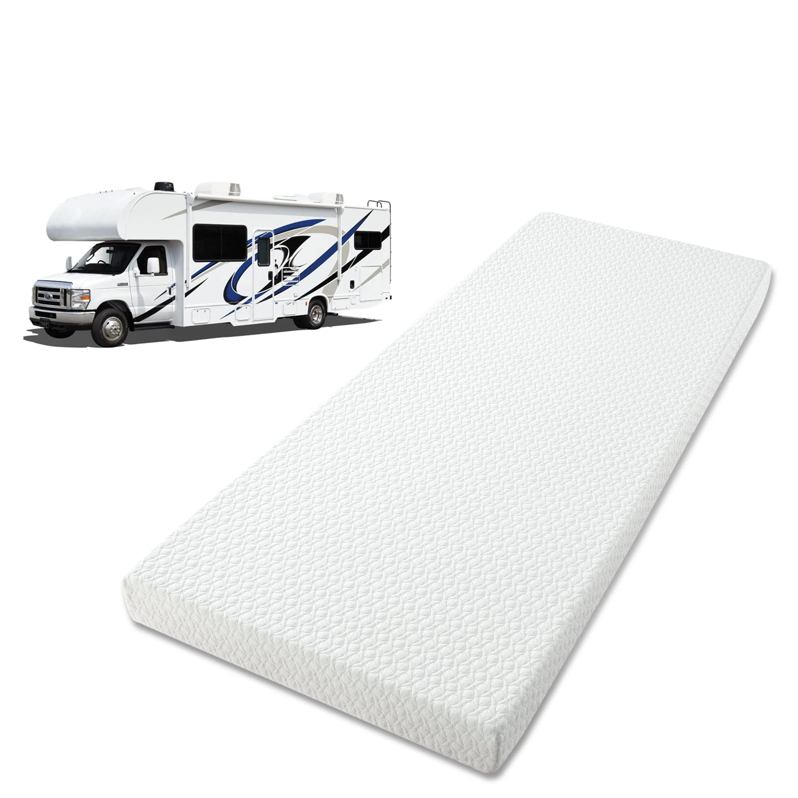 4-Inch Memory Foam Mattress Topper for RV Short Queen (60