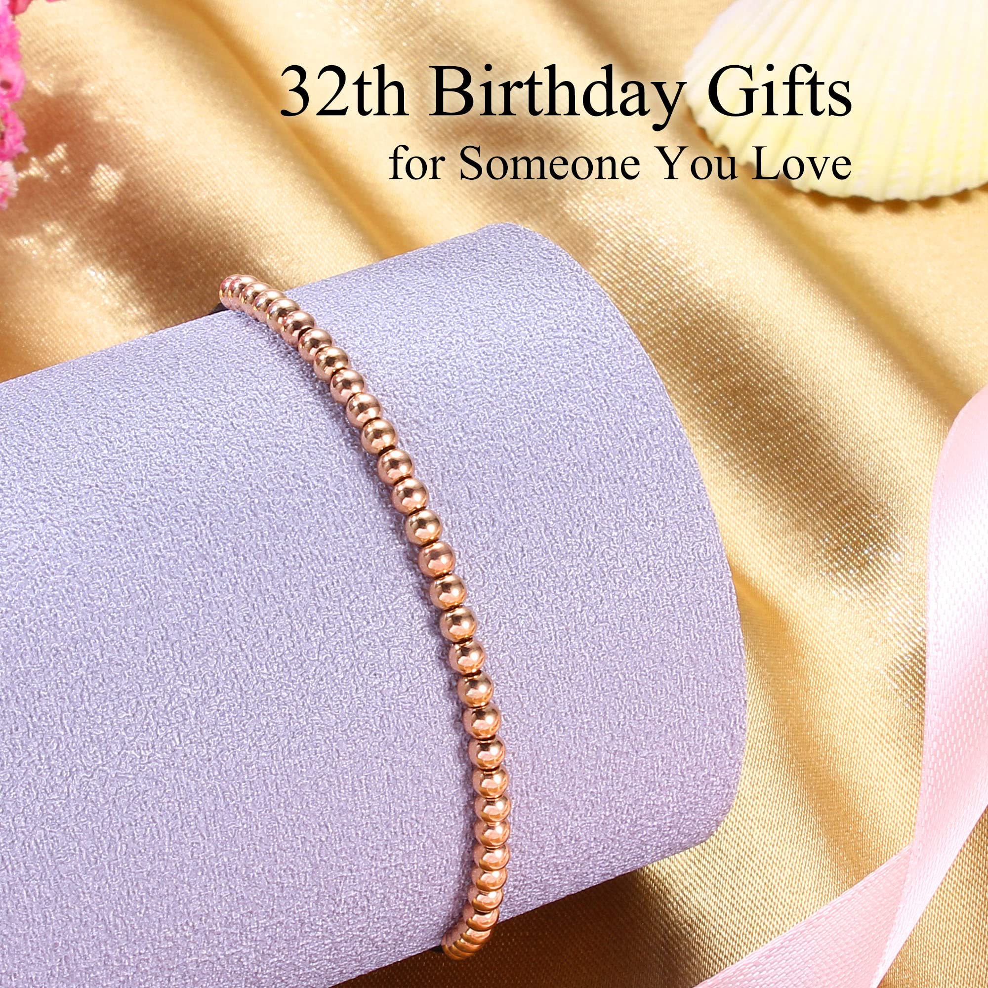 Adjustable Beaded Birthday Bracelets for Women & Teen Girls - Silver/Gold/Rose Gold Link Strand Jewelry - Perfect Gift for Daughter, Girlfriend, Wife, Sister & Best Friend - Ideal for Birthdays, Christmas & Special Occasions (Ages 14-35)