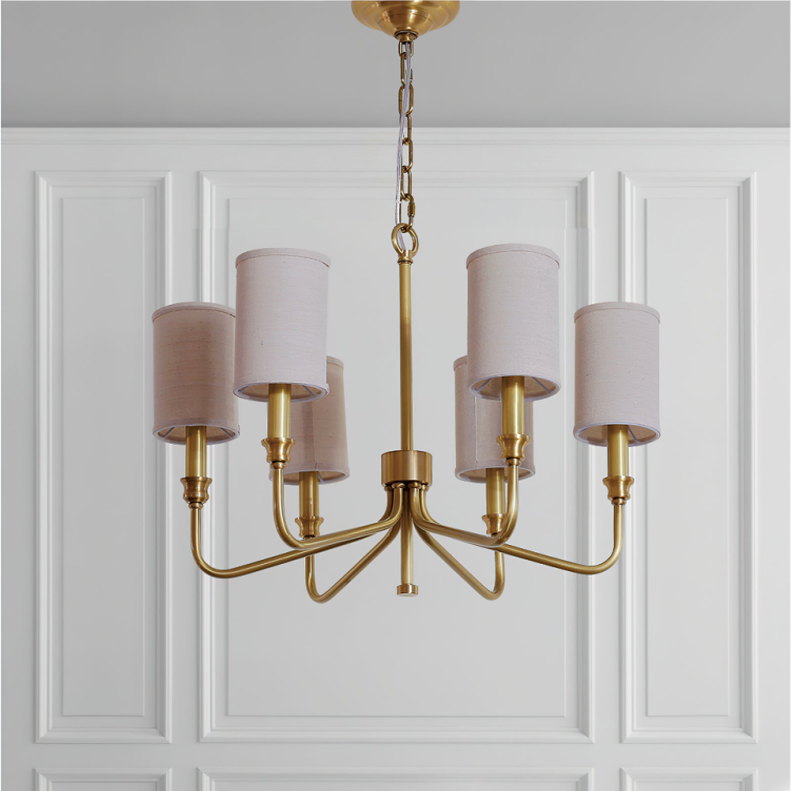 Modern Cylinder Fabric Chandelier - Elegant Ceiling Light Fixture for Living Room, Bedroom & Dining Room - Perfect for Home Decor & Interior Design