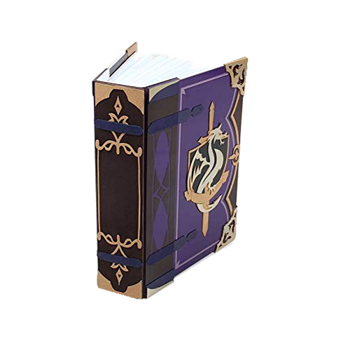 Genshin Impact Magic Book Cosplay Prop - Anime Replica Purple & Gold Decorative Accessory for Halloween, Christmas Costumes & Comic Conventions
