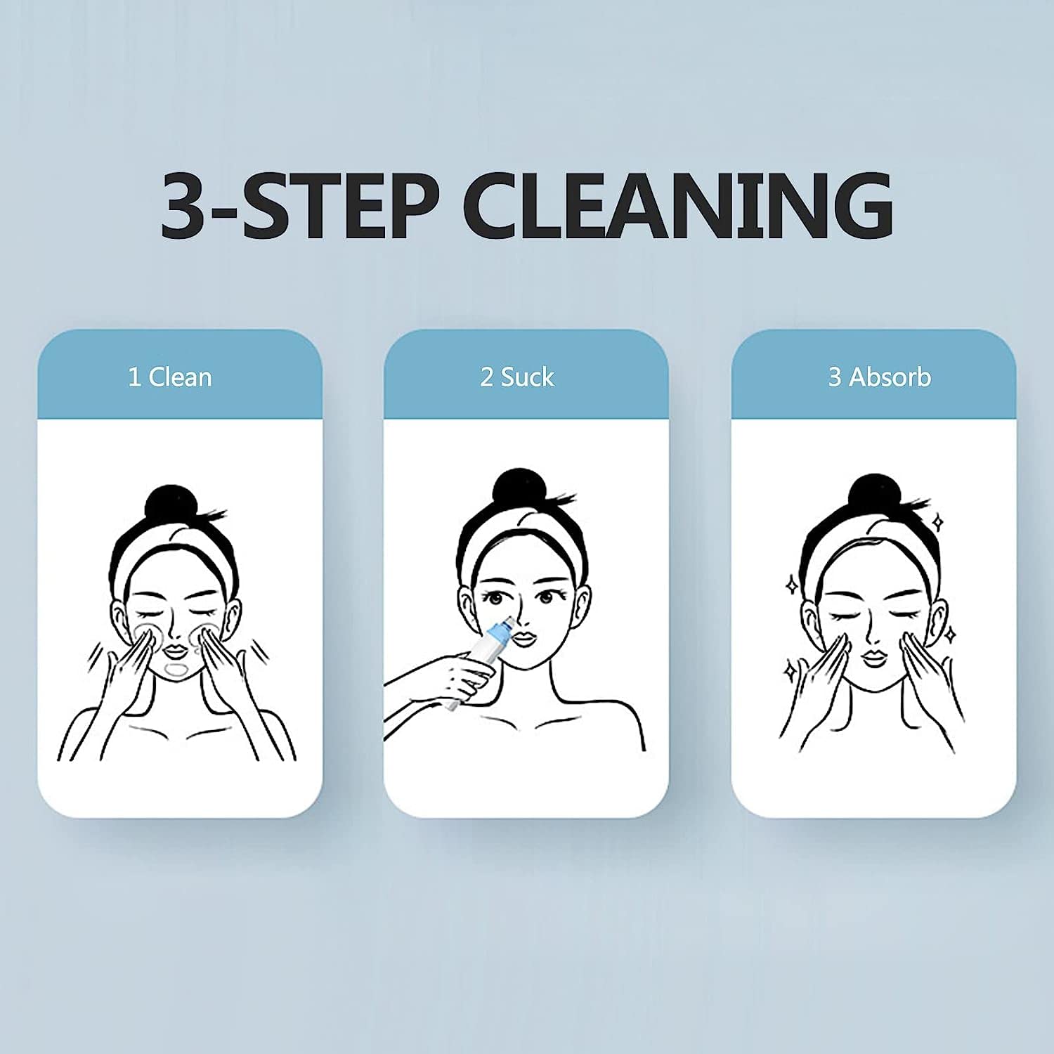 Professional Blackhead Remover Vacuum Kit - 3 Suction Nozzles for Acne Treatment, Pore Cleansing & Oil Control | Facial Care Tool for Blackhead Removal & Skin Purification at Home Spa
