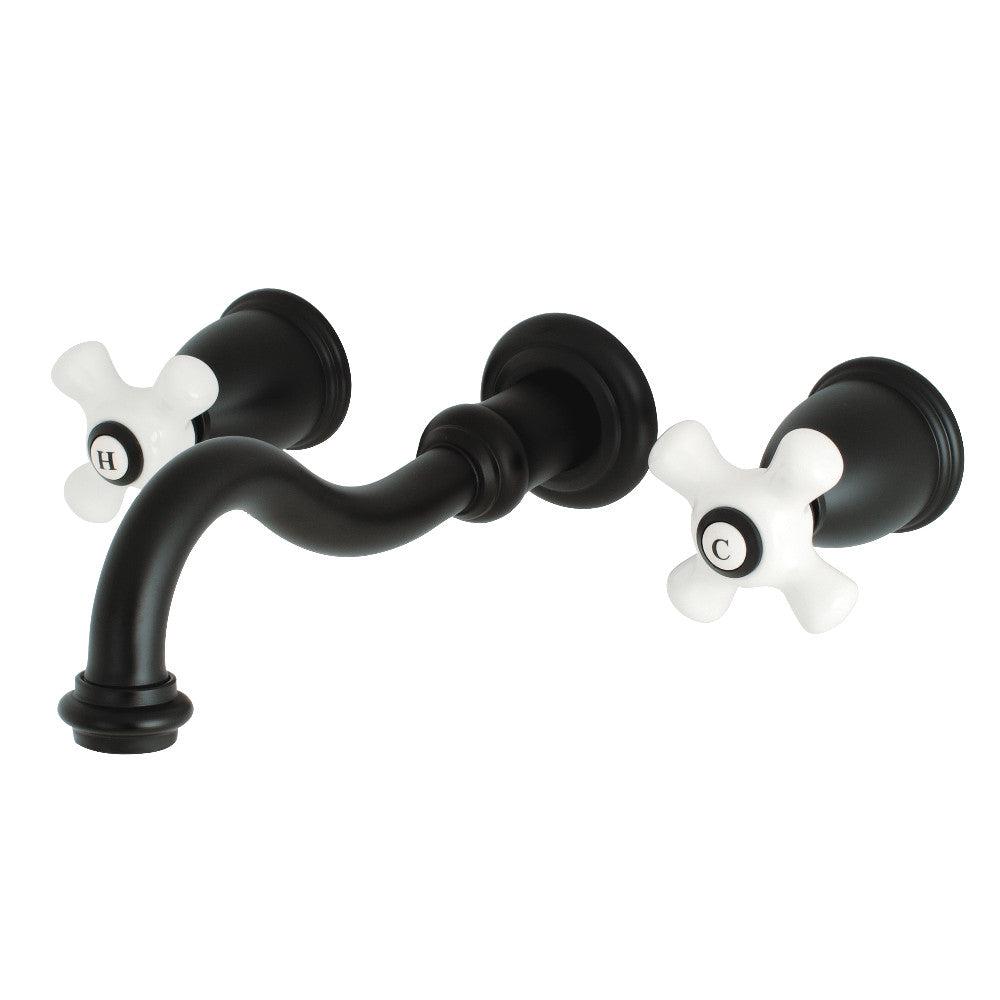 Kingston Brass KS302 Two Handle Wall Mount Tub Faucet - Vintage Style Bathroom Faucet for Classic & Modern Bathrooms - Perfect for Clawfoot Tubs, Freestanding Tubs & Bathroom Renovations