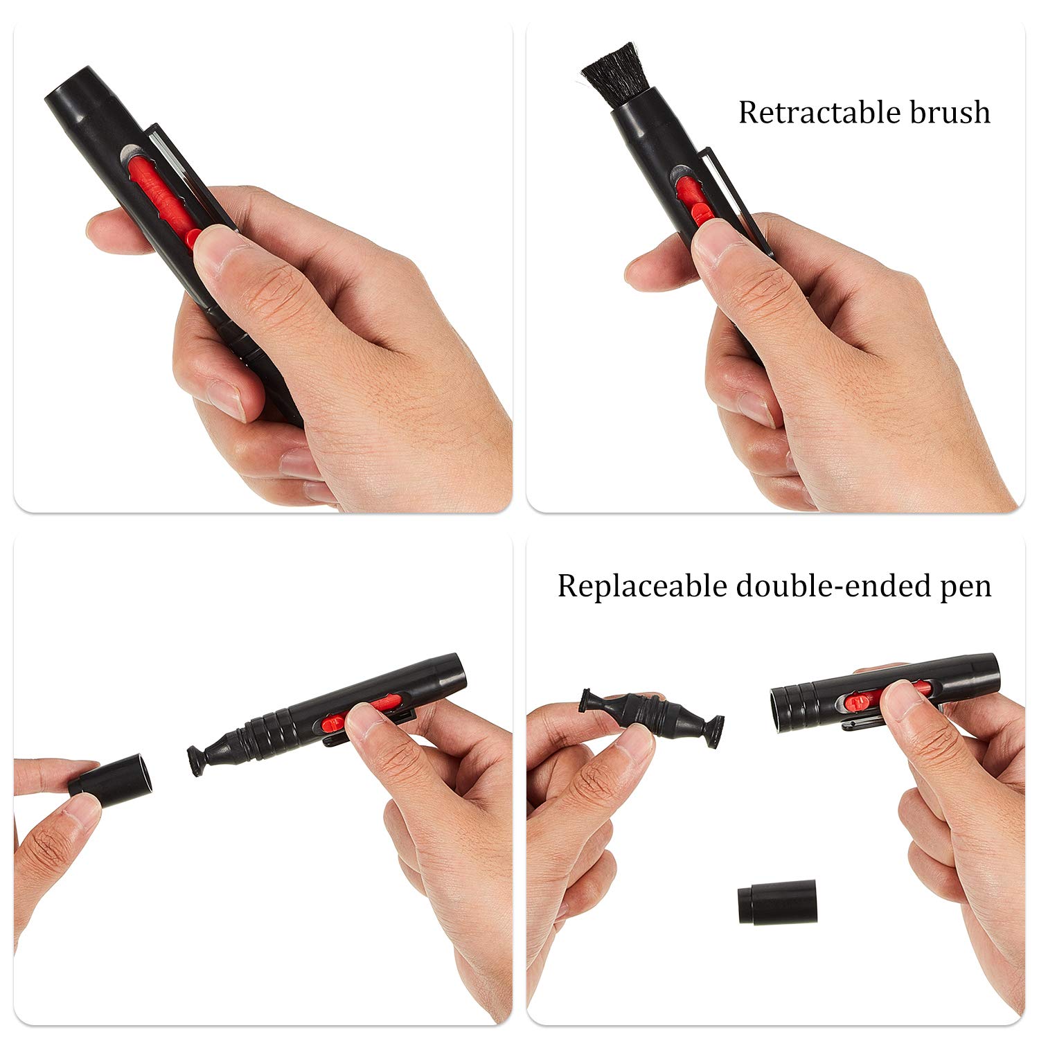 3-Piece Multifunction Lens Cleaning Pen Set - Camera Lens Brush for DSLR, Telescope, Phone & Screen Cleaning - Perfect for Photographers, Stargazers & Tech Enthusiasts