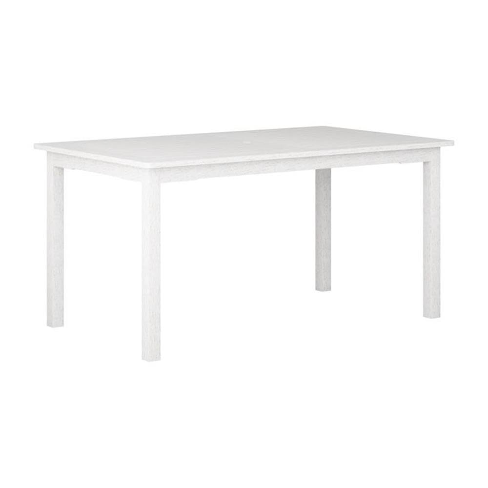 Miramar Contemporary White Washed Wood Rectangular Outdoor Dining Table - Patio, Garden, Backyard Furniture for Entertaining & Al Fresco Dining