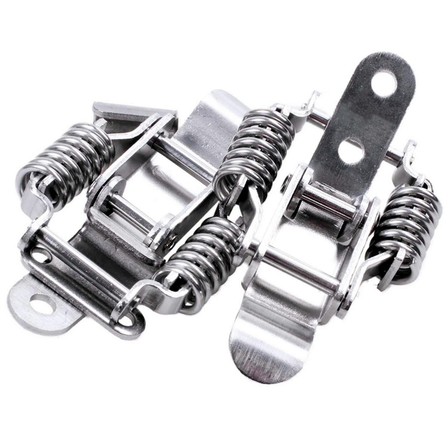 90 Degrees Spring Hasp Toolbox Toggle Latches Lock - Stainless Steel 304 Toolbox Draw Compression Spring Toggle Latch Catch Clamp with Screws (Large, Keyhole Type) - Perfect for Toolboxes, Cabinets, and Storage Containers