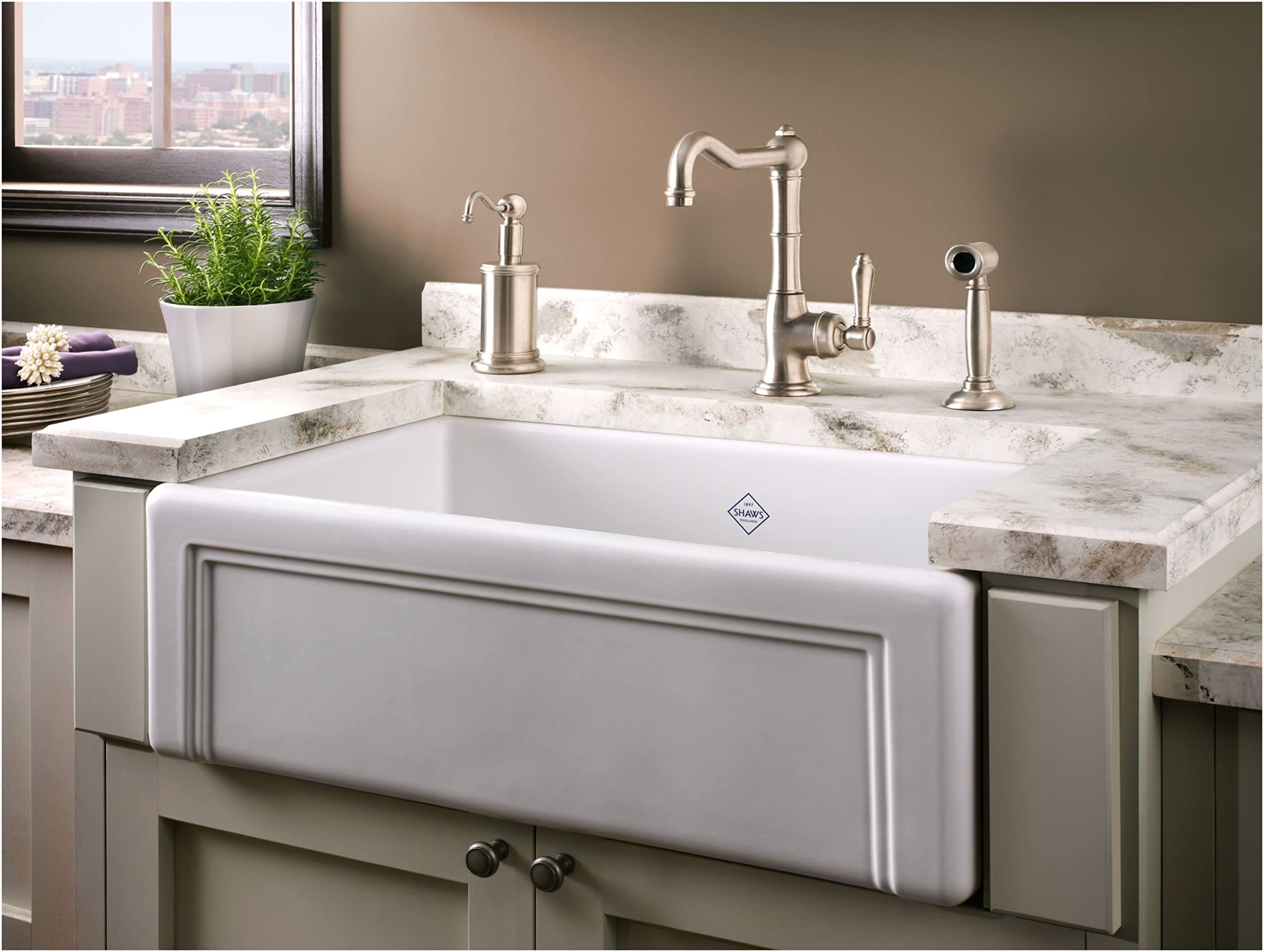 ROHL A3650LPWSIB-2 Italian Brass Kitchen Faucet - Modern Pull-Down Sprayer for Sink, Perfect for Home Kitchen & Commercial Use