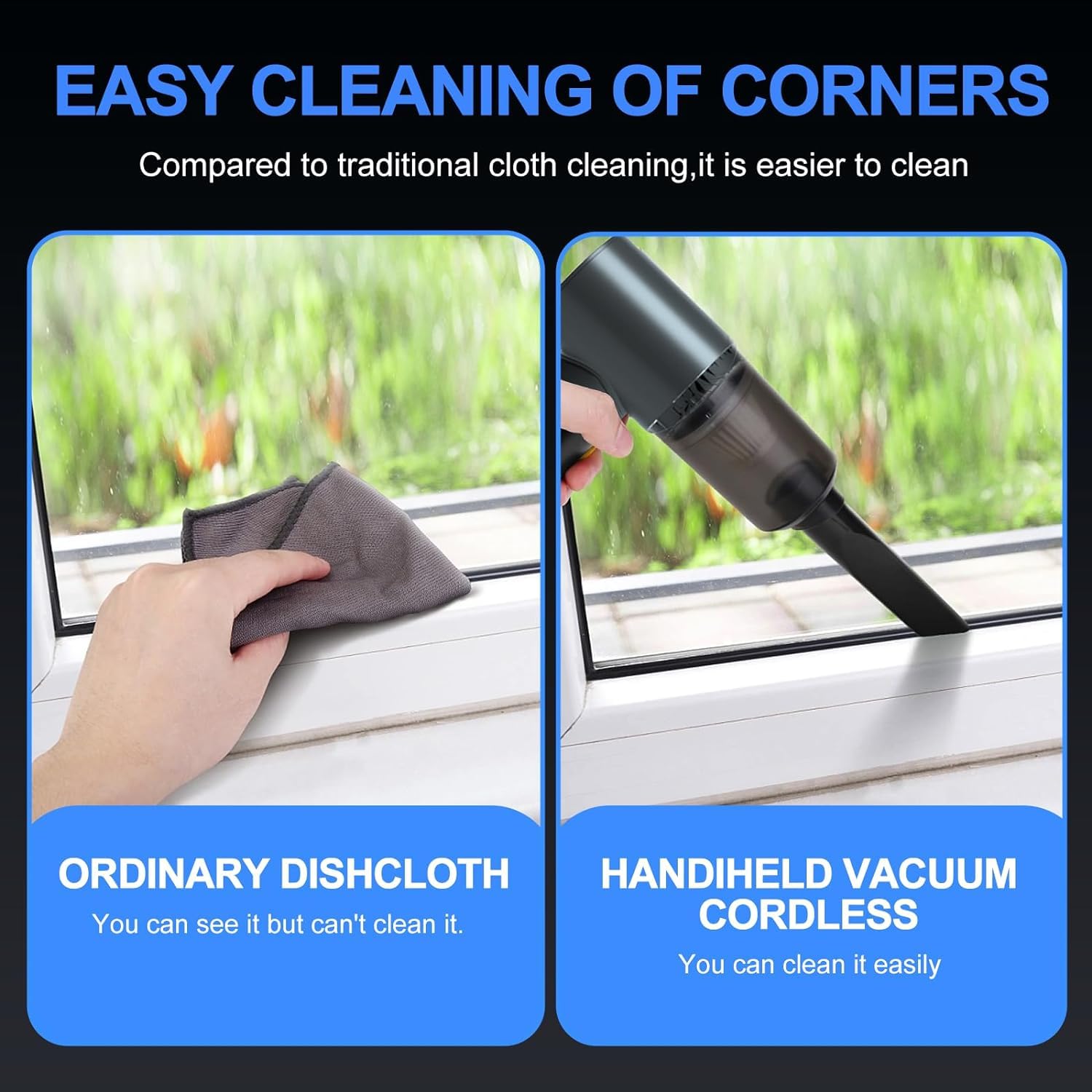 Portable Cordless Car Vacuum Cleaner - Rechargeable Handheld Vacuum for Cars & Home