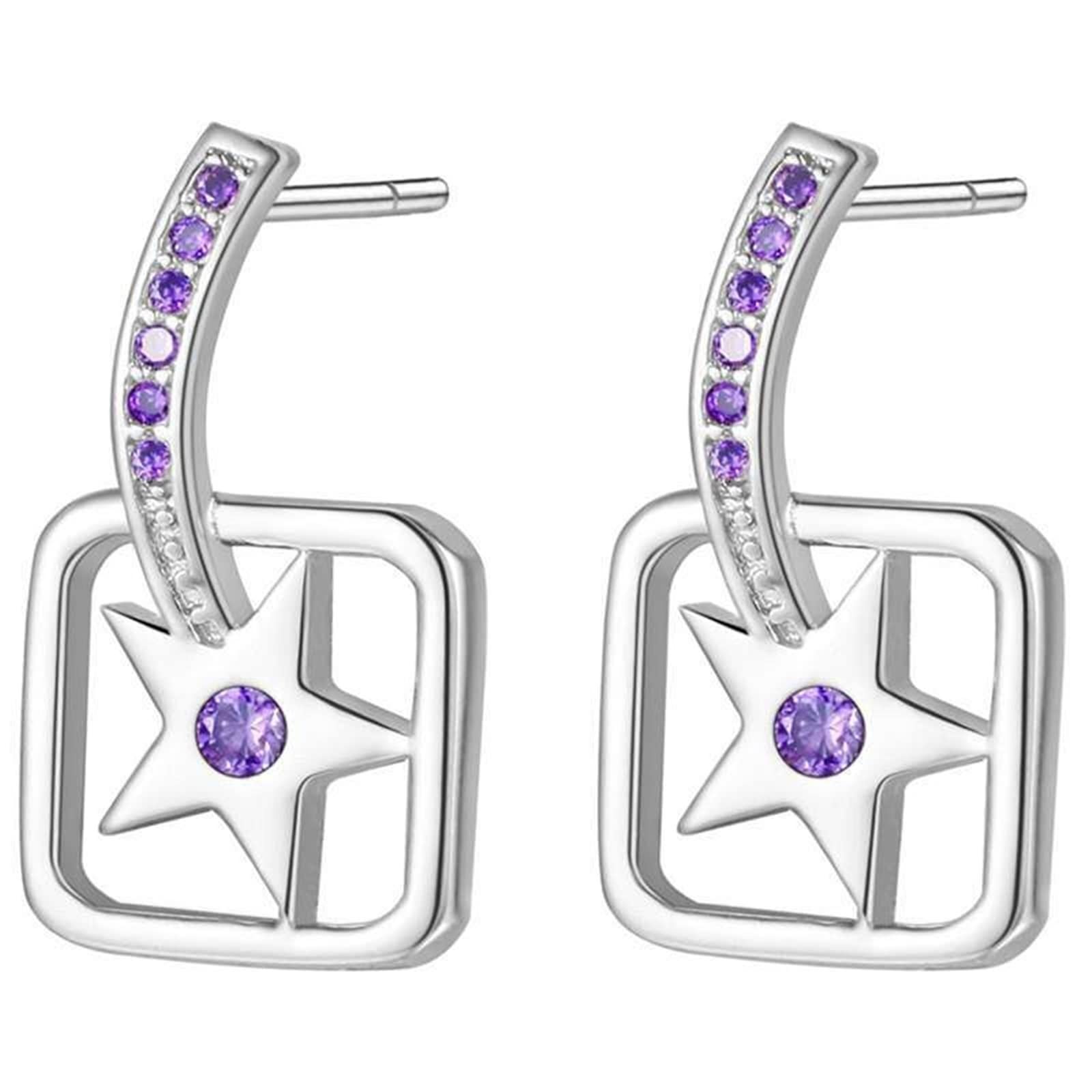 Musihy White Gold Stud Earrings for Women - Elegant Star Design Jewelry for Everyday Wear, Parties & Gifts