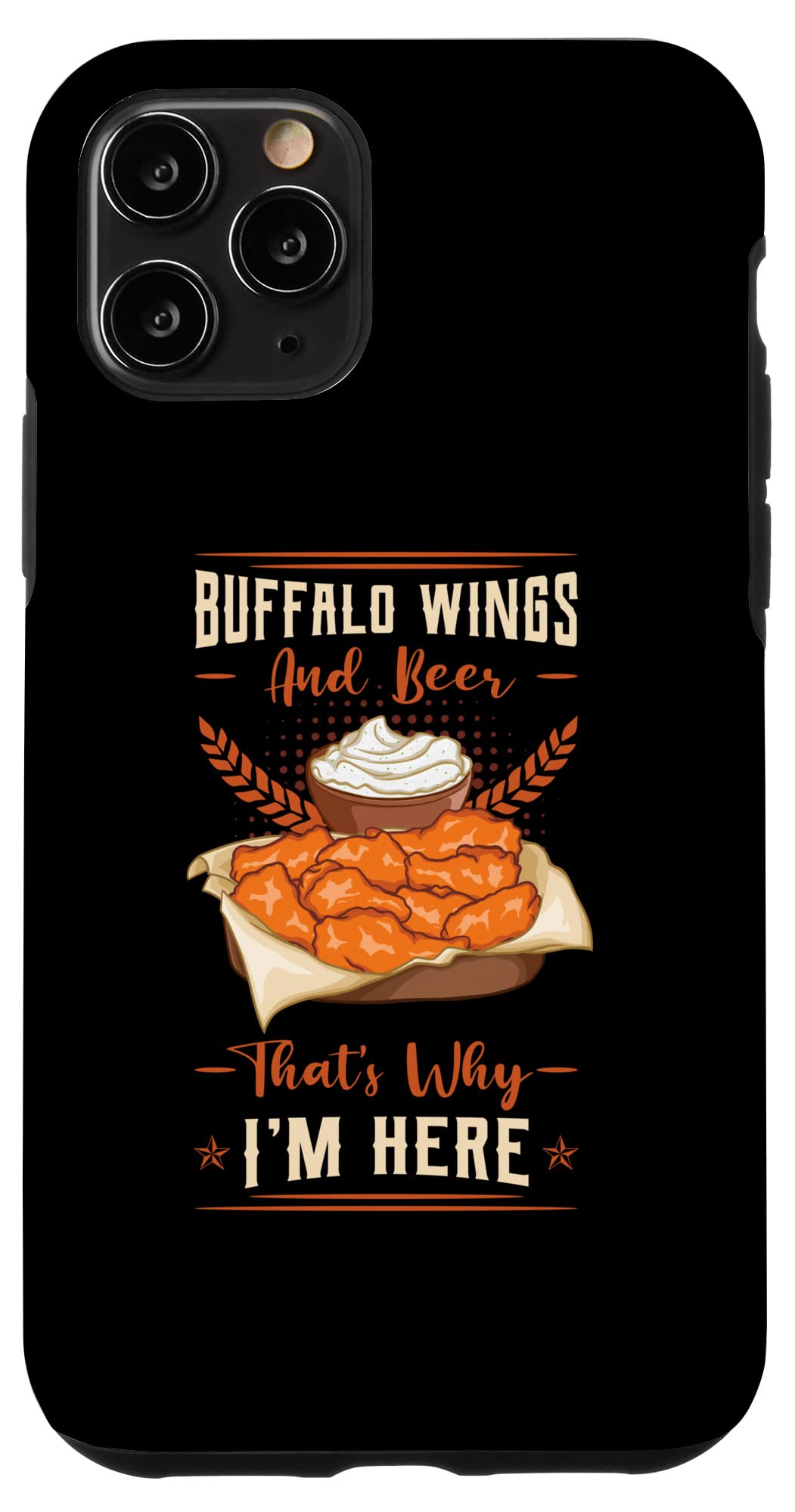 iPhone 11 Pro Case with Buffalo Wings & Fried Chicken Design - Durable Protective Phone Cover for Food Lovers - Perfect for Wing Nights, Sports Bars & Chicken Enthusiasts