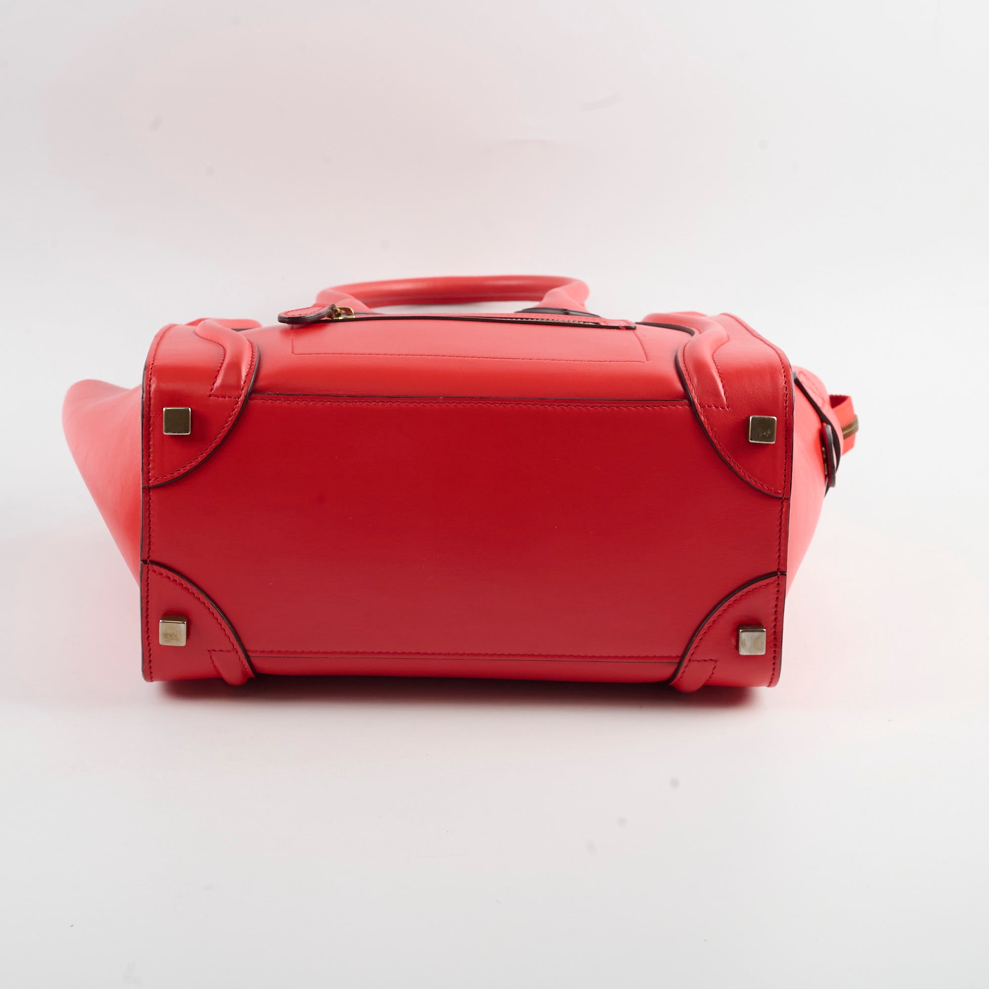 Celine Luggage Micro Handbag in Red | Genuine Leather Crossbody Bag for Women | Perfect for Work, Travel & Everyday Use