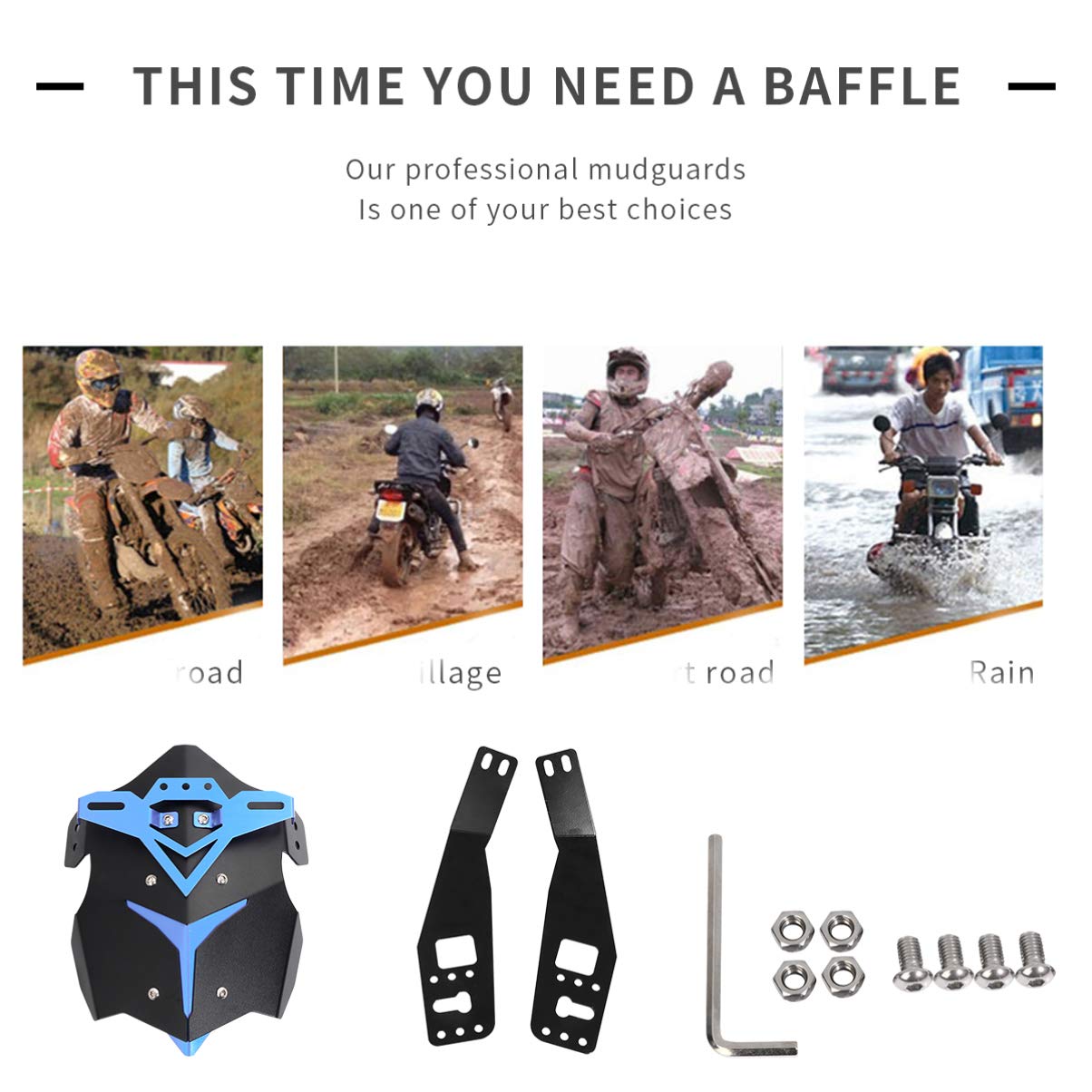 Garneck 1 Set Universal Motorcycle Front & Rear Motor Accessories - Compatible with Most Bike Models - Perfect for Road Trips, Commuting & Off-Road Adventures