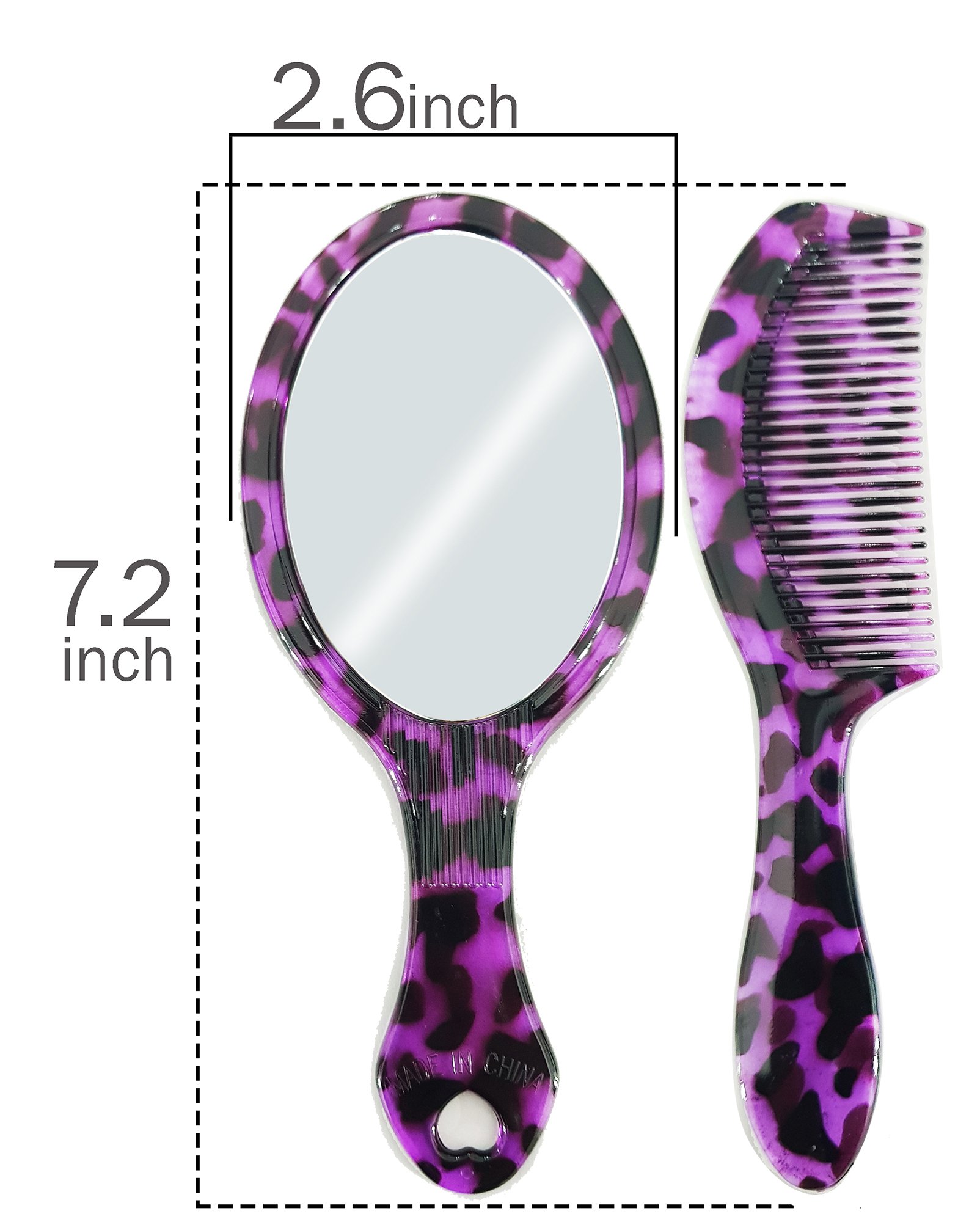 Girls Hair Comb with Mirror - Portable Makeup Mirror for Women, Includes Free Hair Cutting Scissors - Perfect for Travel, Salon & Home Styling