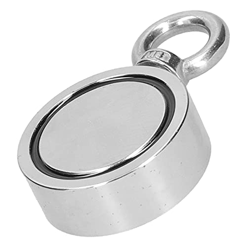 Double Sided Fishing Magnet - Strong Round Retrieval Magnet for Underwater Treasure Hunting, Metal Detection & Hanging Applications | Perfect for Lakes, Rivers & DIY Projects