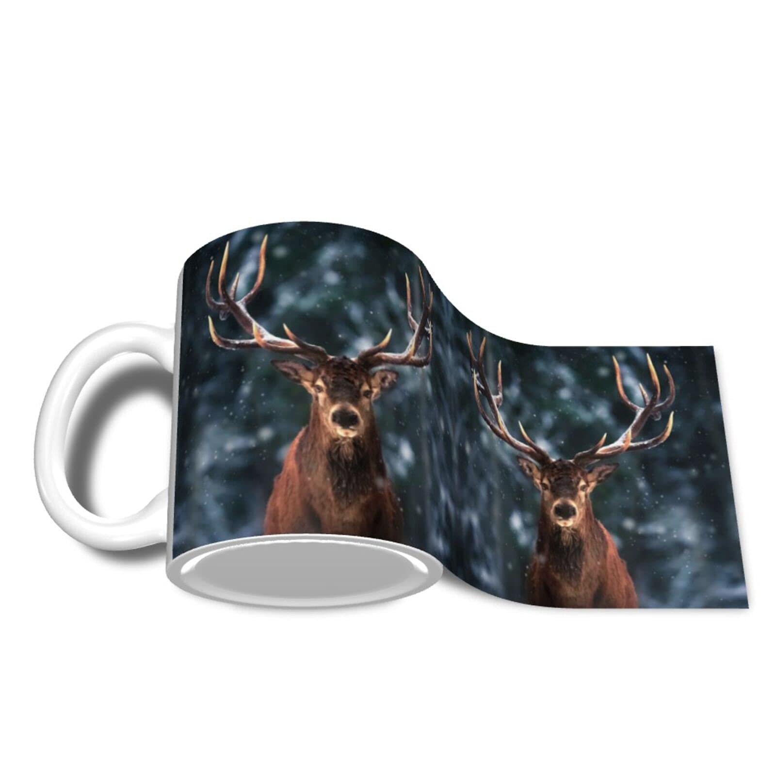 Funny Deer Coffee Mug - 11 Oz Ceramic Tea Cup for Men & Women | Unique Novelty Gift | Microwave & Dishwasher Safe | Perfect for Office, Home & Gifts