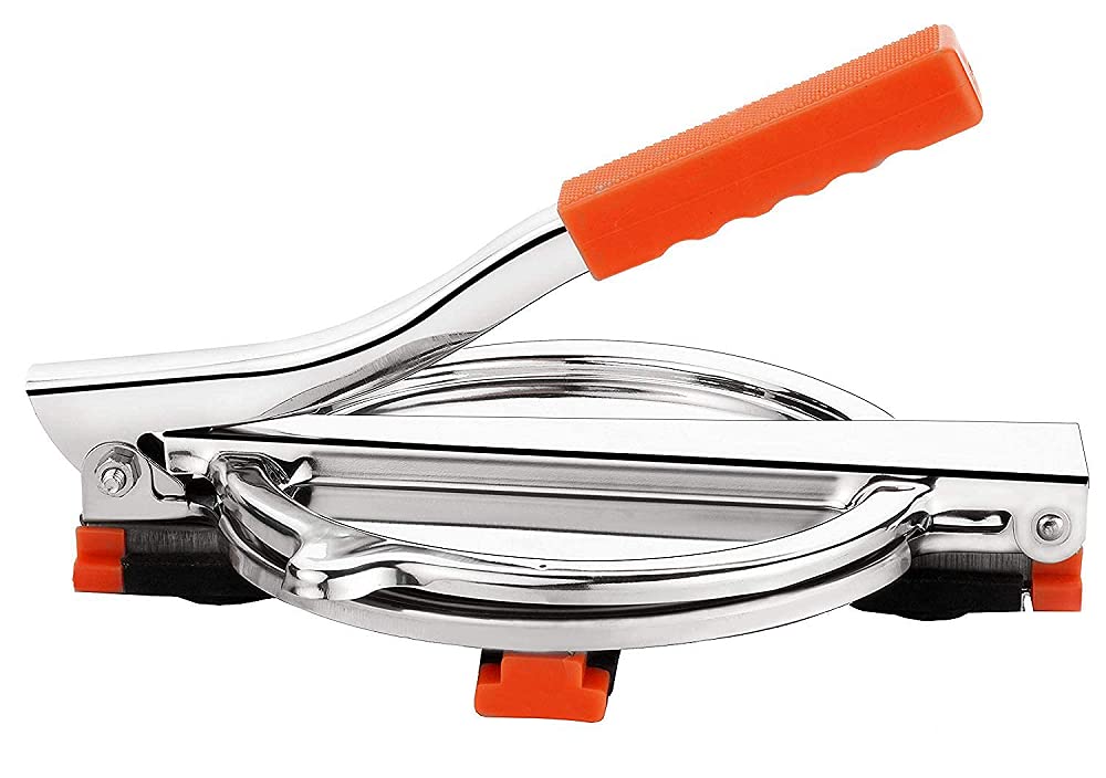 6.5 Inch Stainless Steel Puri Maker - Poori Press, Tortilla Maker, Roti Chapati Paratha Dough Press - Perfect for Indian, Mexican & Asian Cuisine - Easy to Use for Homemade Flatbreads, Snacks & Meals