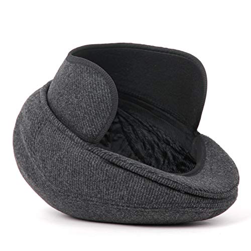 Men's Winter Warm Adjustable Beret Flat Cap - Newsboy Gatsby Hat for Outdoor Sports, Golf & Casual Wear - Thickened Earflaps for Cold Weather Protection
