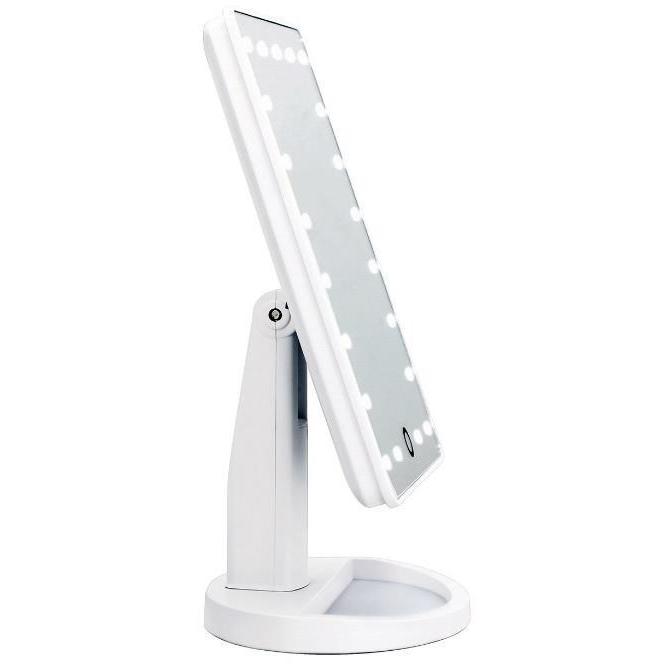 Glitz LED Vanity Mirror with Touch Control - Adjustable Brightness, 10X Magnification, White - Perfect for Makeup, Skincare & Hair Styling at Home or Salon