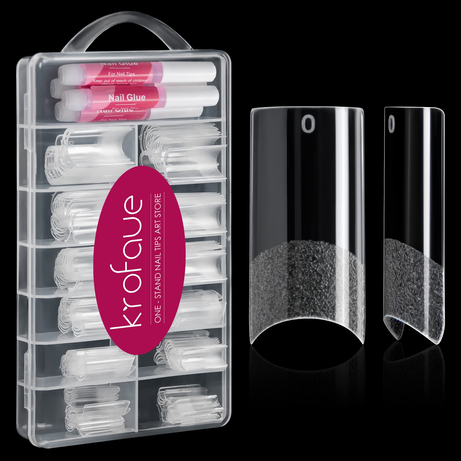 120PCS Clear False Nails & Nail Glue Kit - Square Soft Gel Nail Tips for Extensions, Half Cover Matte Curve Design, Includes 4PCS Nail Glue - Perfect for Salon, Home DIY & Special Occasions