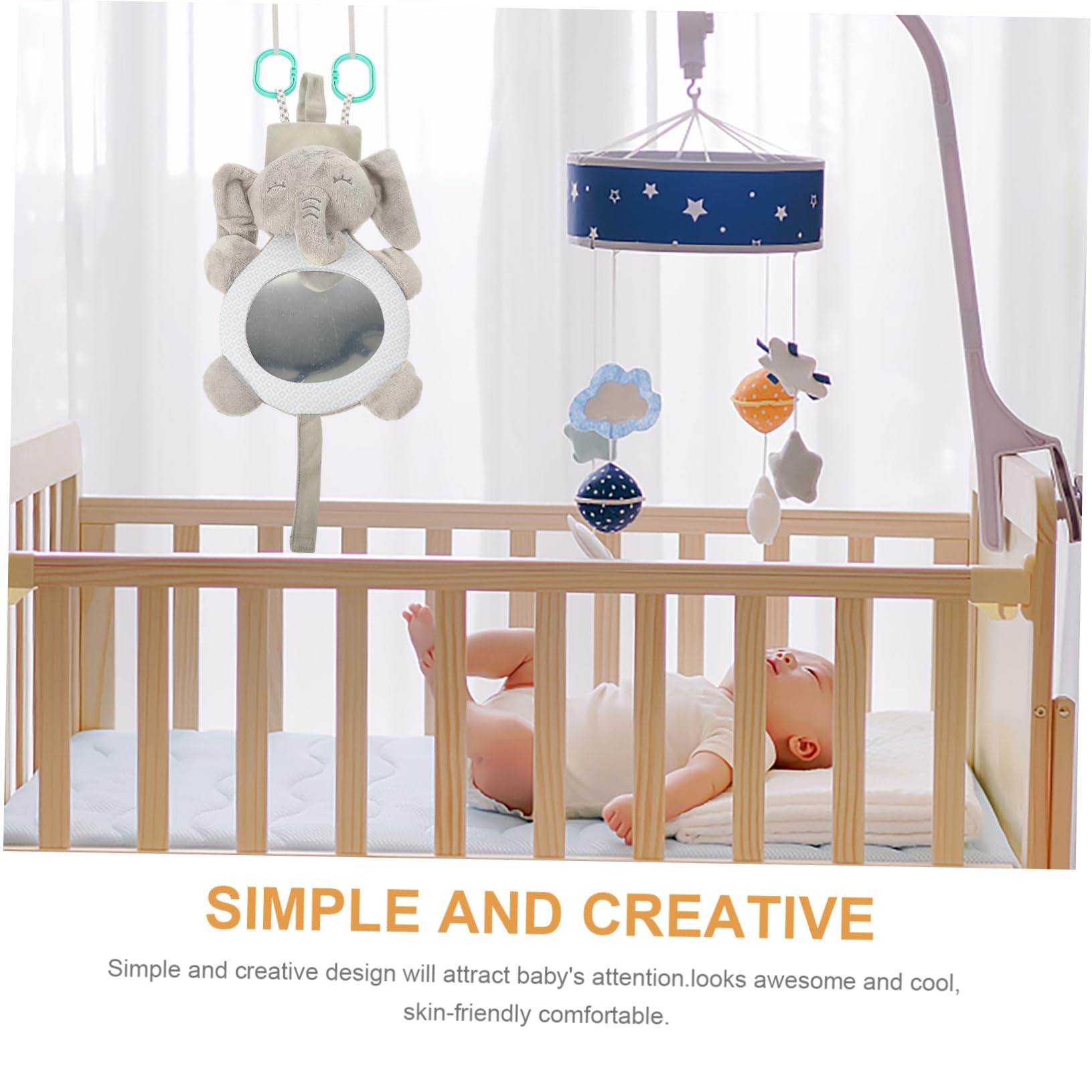 VICASKY 2-Piece Baby Hanging Toys for Crib - Soft Plush Animal Sensory Toys for Newborns & Infants | Perfect for Nursery Decor, Baby Shower Gifts & Early Childhood Development
