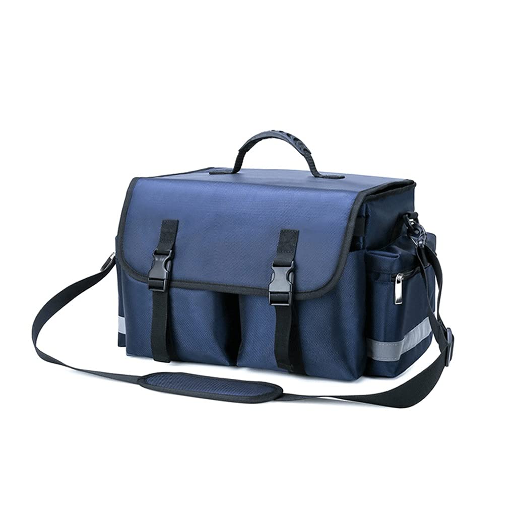 Portable First Aid Kit Bag for Cars, Camping, Travel & Emergency Survival - Large Multi-Pocket Medical Organizer with Durable Navy Blue Design - Perfect for Outdoor Adventures, Road Trips and Home Safety Preparedness