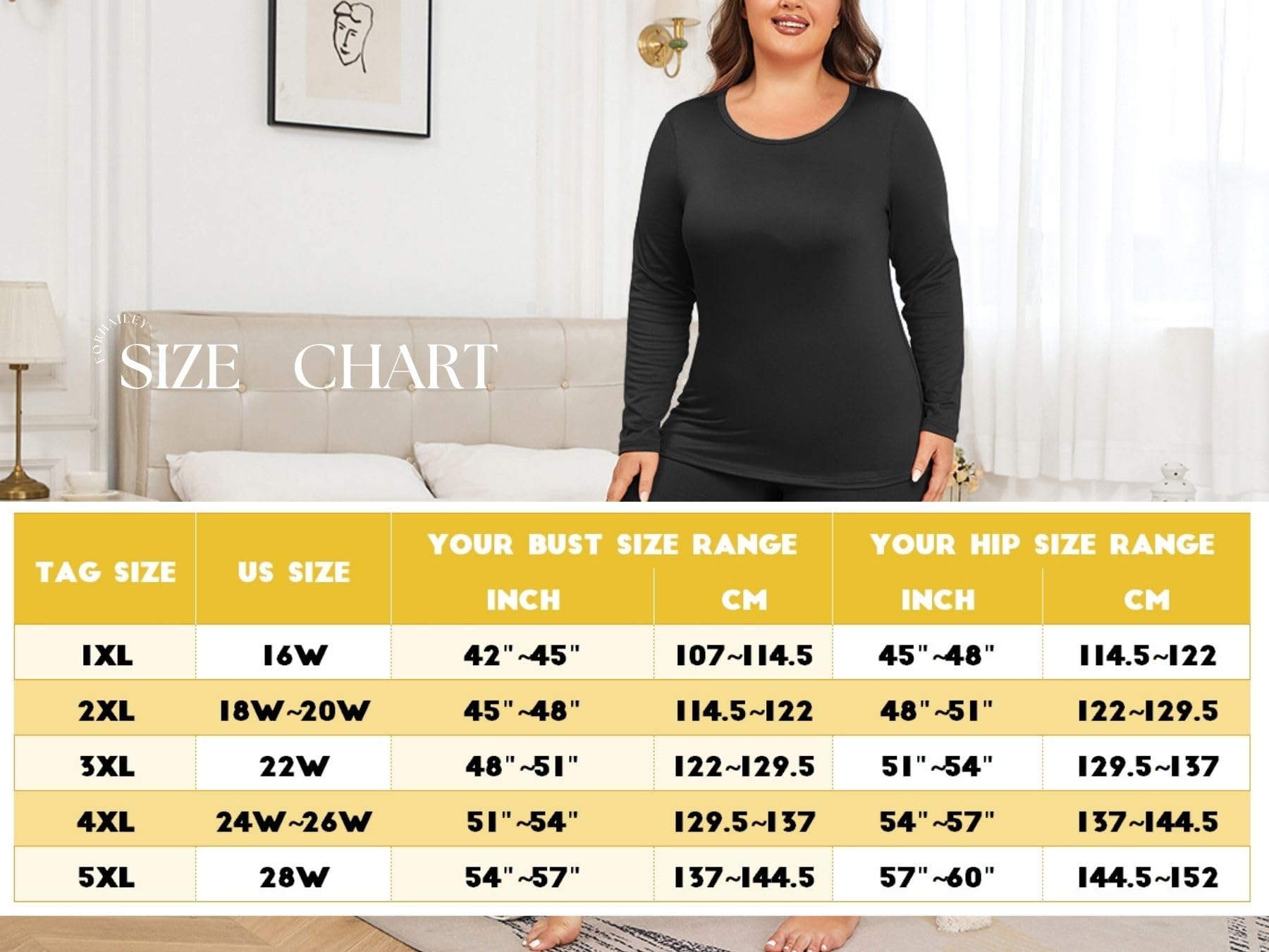 Women's Plus Size Thermal Underwear Set - Fleece Lined Long Sleeve Top & Bottom for Cold Weather (XL-5XL) | Winter Base Layer for Outdoor Activities, Skiing & Snowboarding