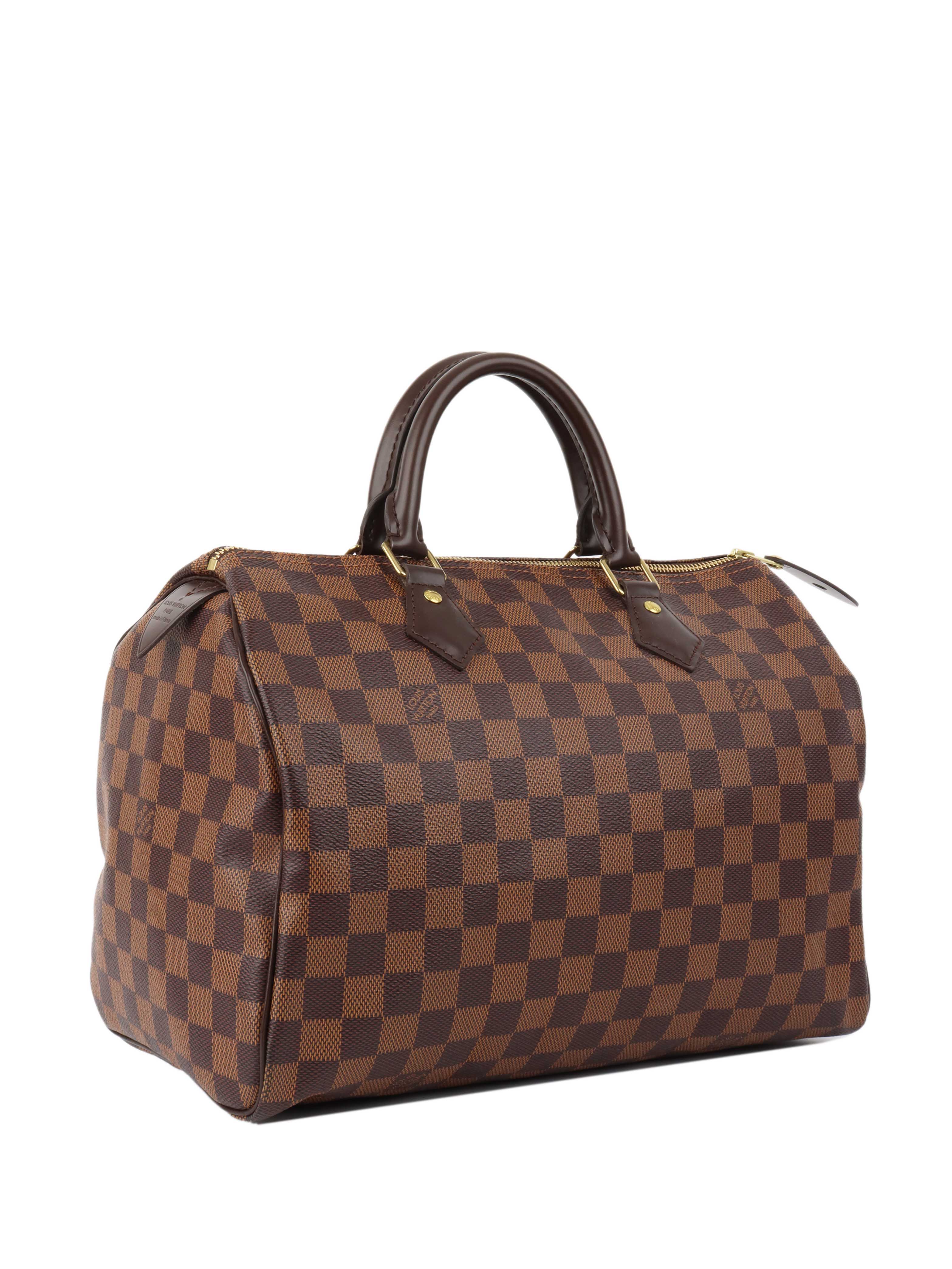 Louis Vuitton Damier Ebene Speedy 30 Handbag - Authentic Luxury Crossbody Bag for Women | Perfect for Travel, Work & Everyday Use