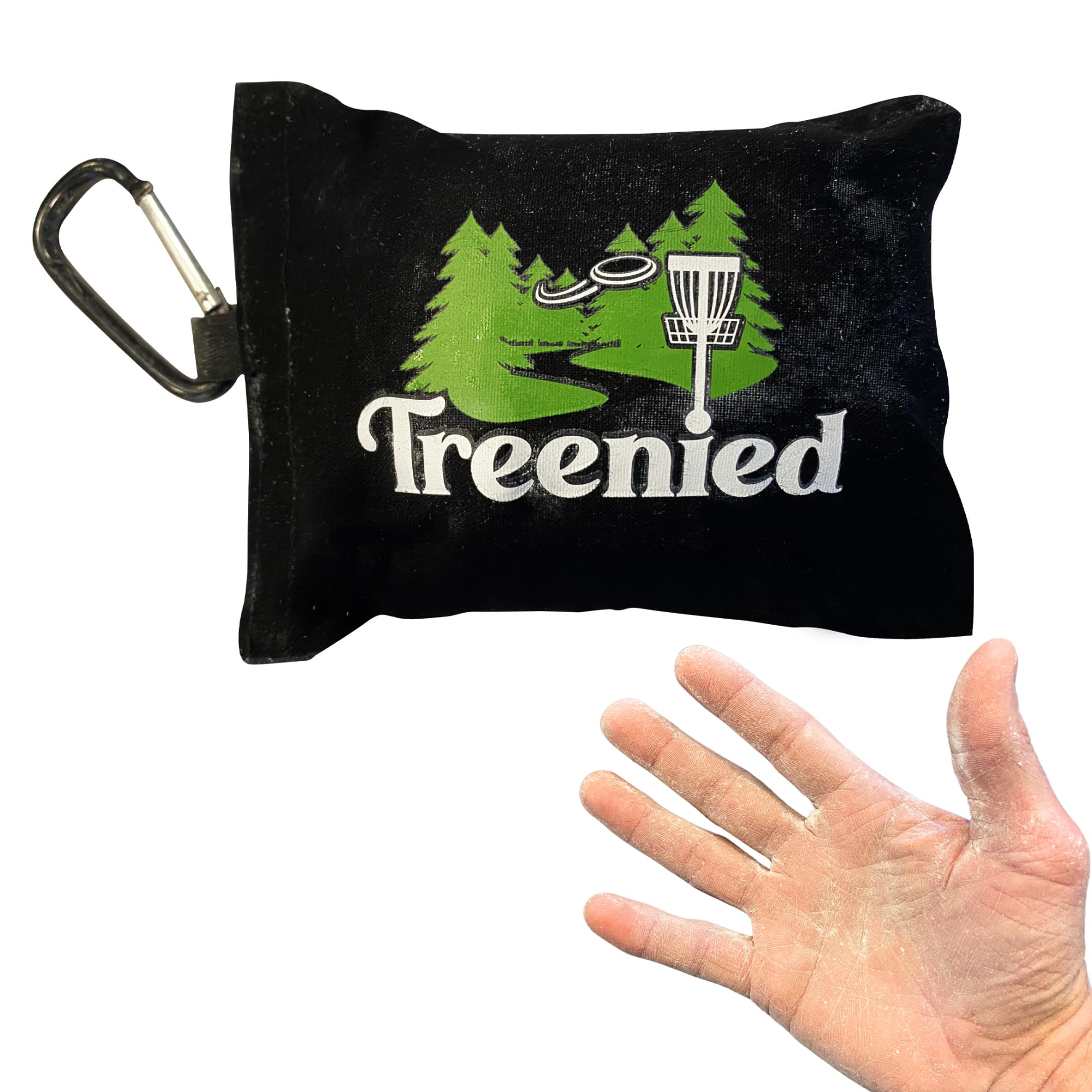 Premium Disc Golf Chalk Bag with Secure Clip (Black) - Fast Drying & Ultra Absorbent for Better Grip - Essential Disc Golf Accessories - Perfect for Tournament Play & Practice Sessions