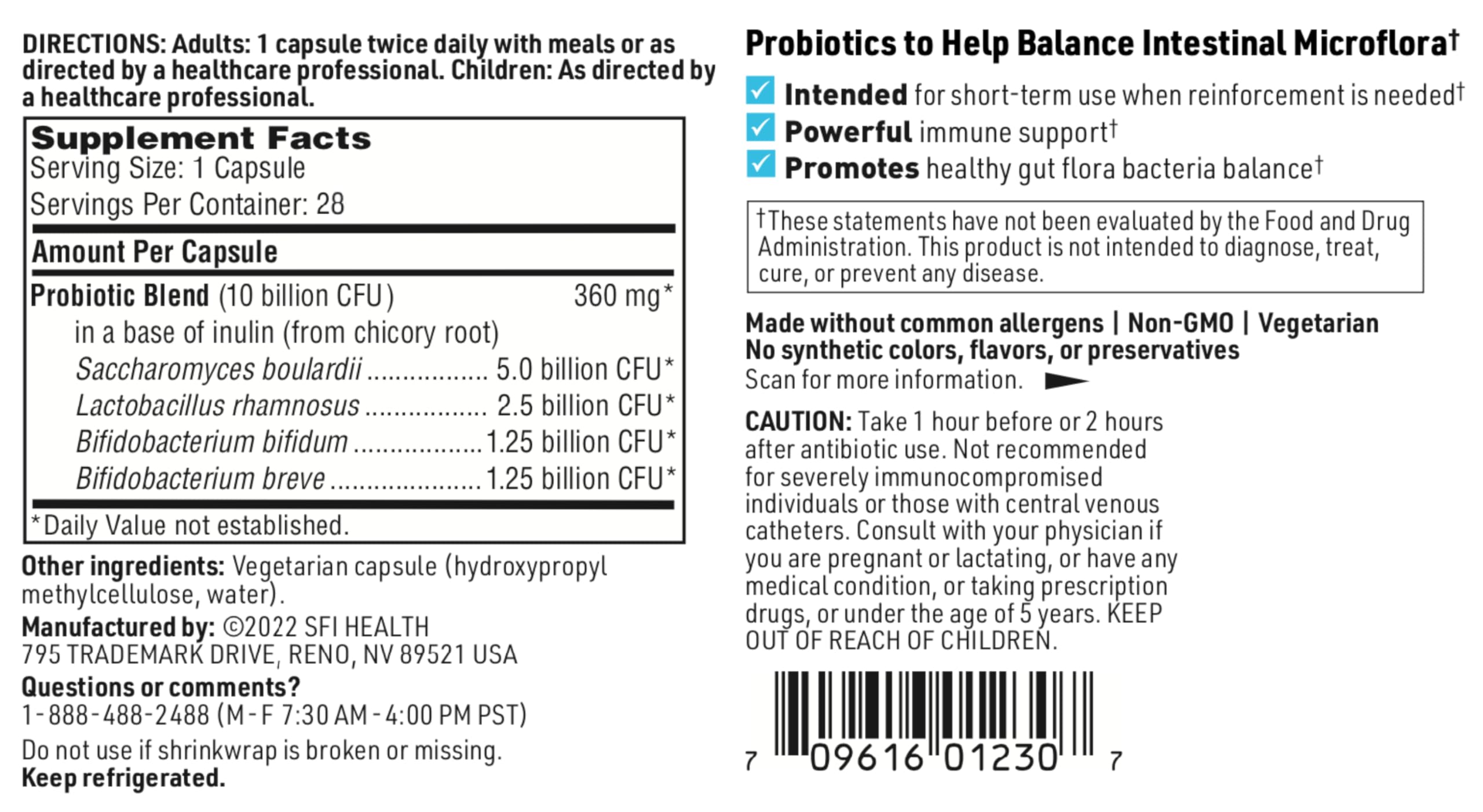 Klaire Labs ABX Support Probiotic - 10 Billion CFU Supplement for Gut Health During Antibiotic Therapy | Hypoallergenic, Non-Dairy, Gluten-Free | Supports Digestive & Immune System (2 Pack, 28 Capsules) - Ideal for Travel, Post-Surgery Recovery & Daily Wellness