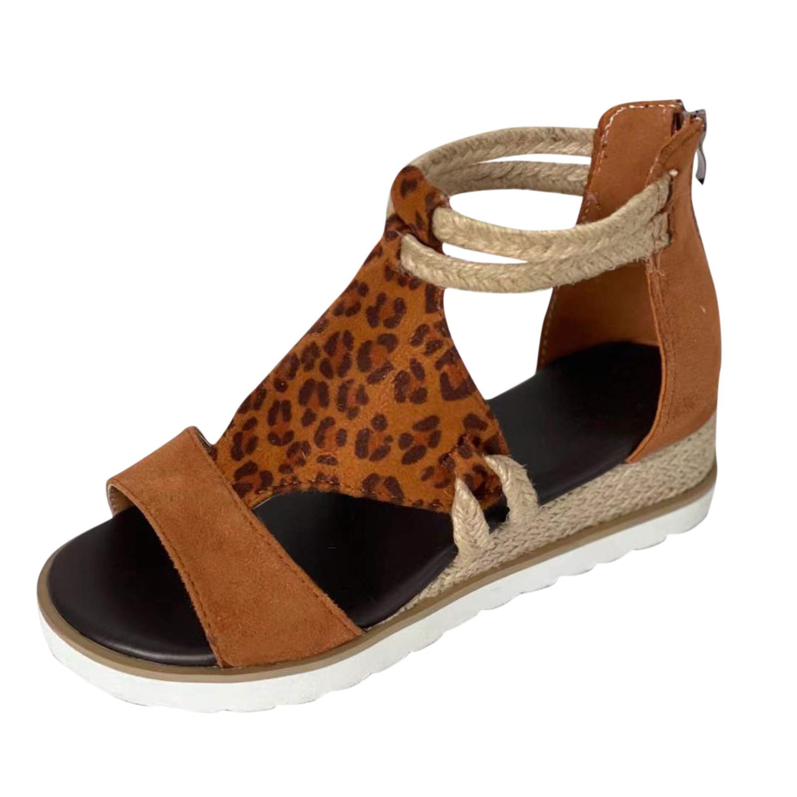 Stylish Women's Wedge Sandals with Zipper - Plus Size Open Toe Summer Shoes for Casual Wear | Perfect for Beach, Vacation & Everyday Outfits