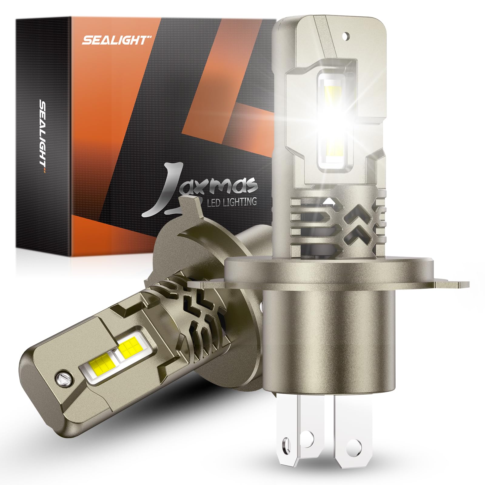 SEALIGHT H4/9003 LED Headlight Bulbs - Super Bright 39000LM, 6500K Cool White, Plug-N-Play Installation, Pack of 2 - Perfect for Night Driving, Fog Lights, and Off-Road Vehicles