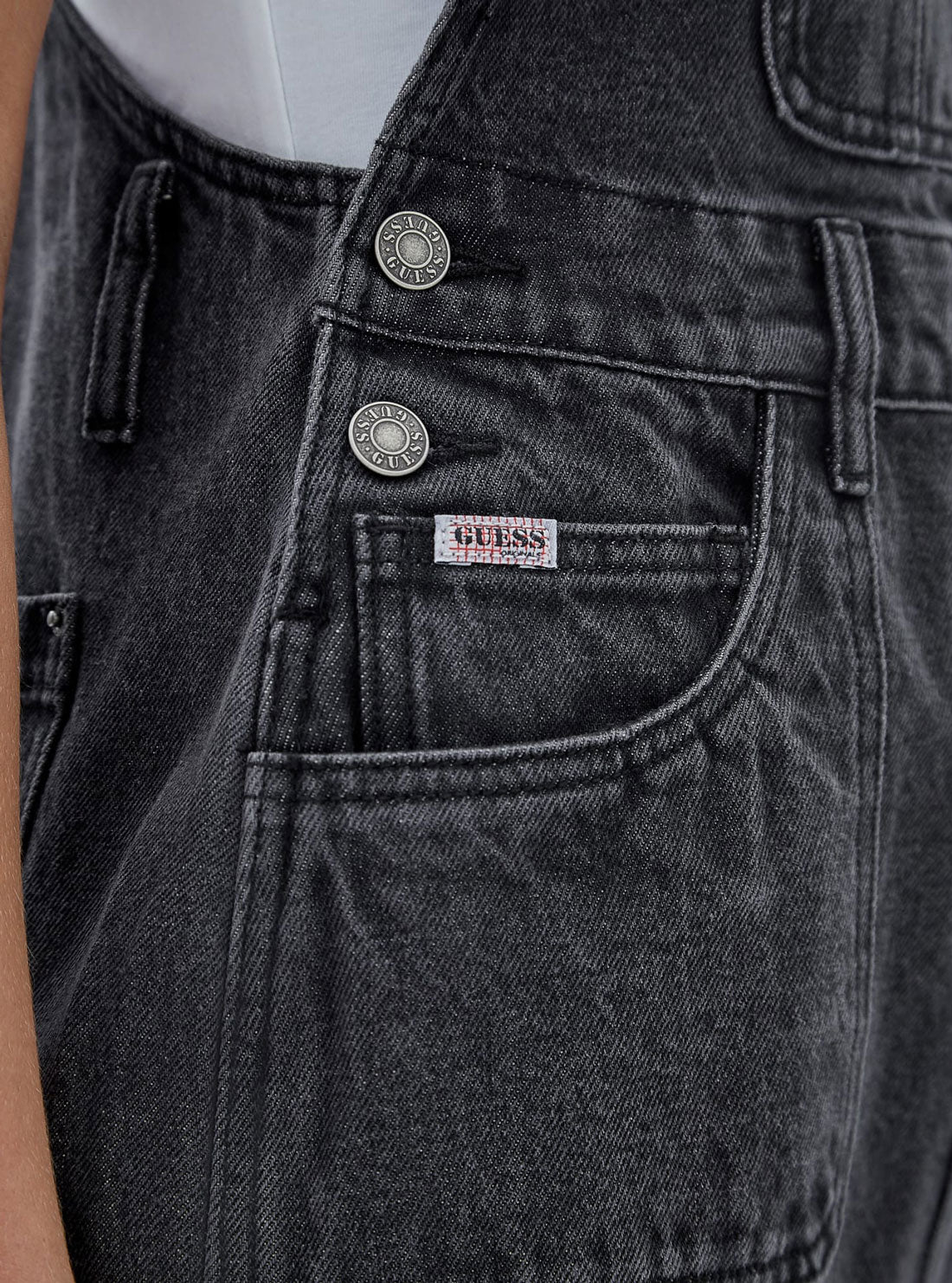 Guess Originals Black Denim Mini Overalls Dress - Stylish & Comfortable for Casual Outings, Parties & Date Nights