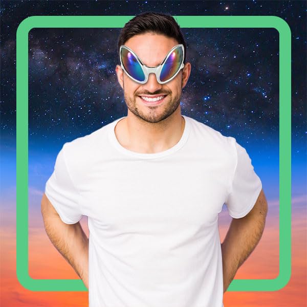 Alien Glasses for Cosplay, Halloween, Parties & Everyday Wear - Unique Sci-Fi Sunglasses for Costumes & Fun Events - Perfect for Festivals, Themed Parties & Gifts