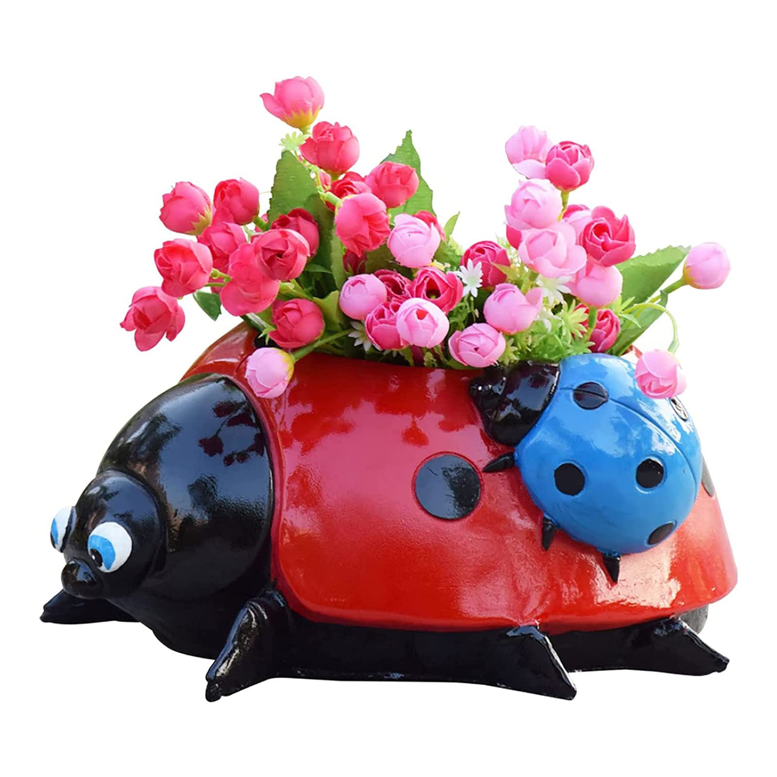 Whimsical Ceramic Ladybug Flower Pot - Cute Garden Planter with Realistic Ladybug Design for Indoor & Outdoor Plants - Perfect for Home, Yard, Lawn, and Patio Decor