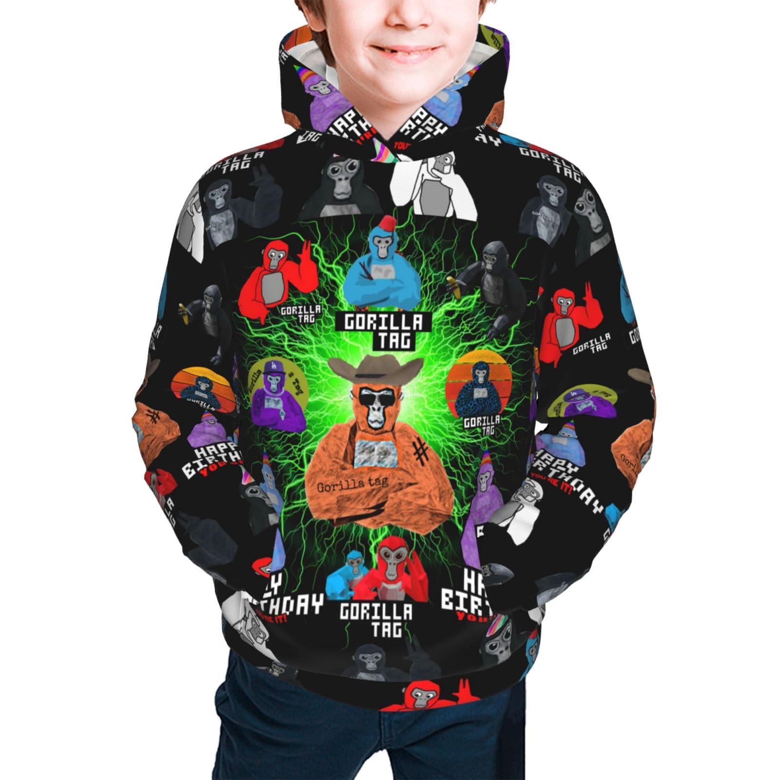 Kids Gorilla Games Hoodie - Fun Novelty Sweatshirt for Boys & Girls | Perfect for School, Playdates & Family Outings