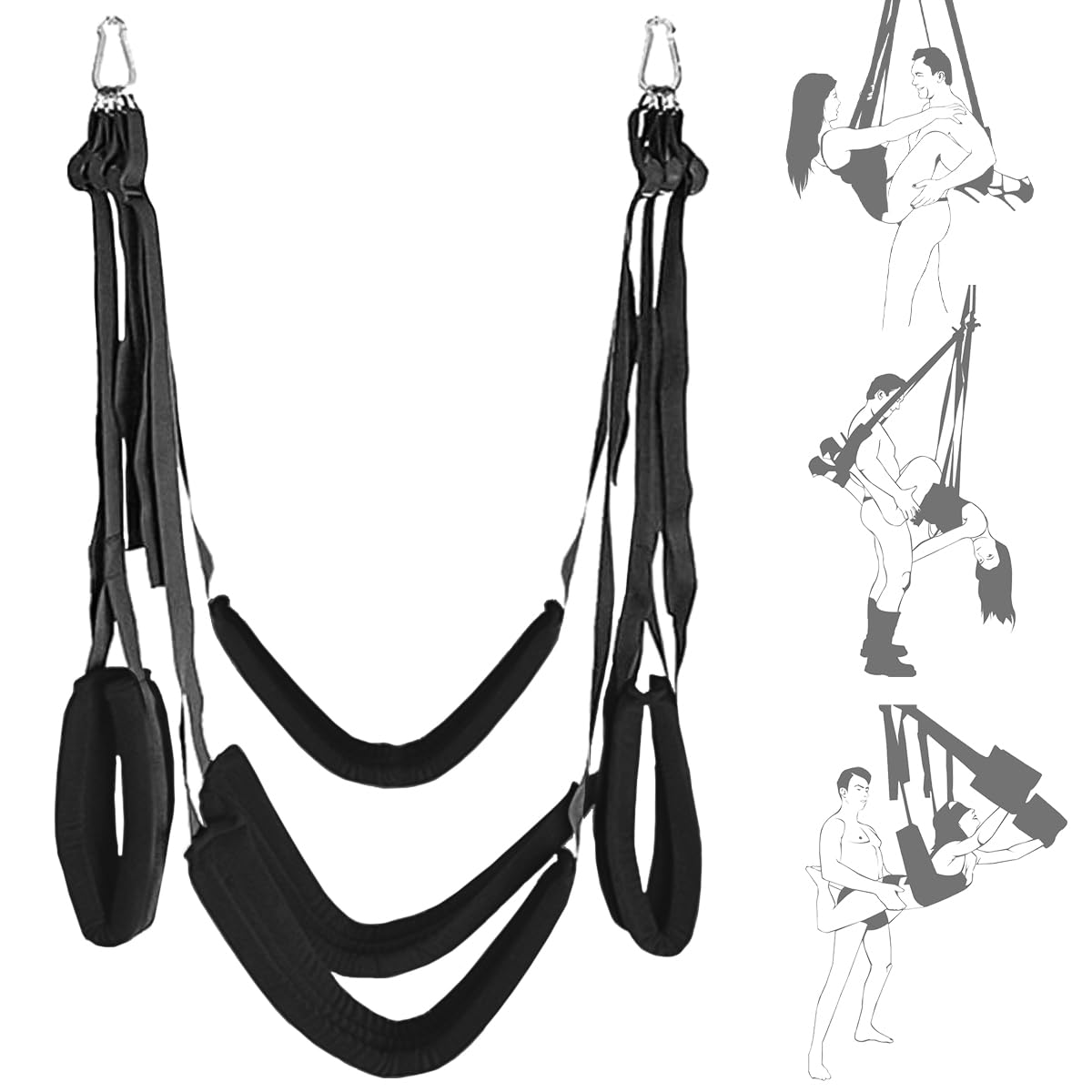Reraby Adjustable Adult Sex Swing for Couples - Comfortable Love Sling with Thickened Widened Seat & Strong Straps - Bondage Restraint Toy for Bedroom, Spice Up Your Relationship