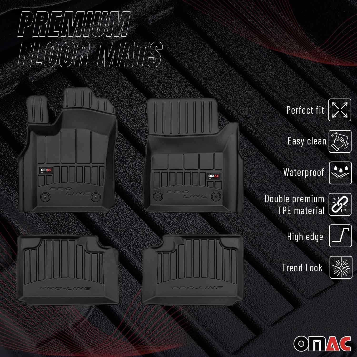 Premium All-Weather 3D Floor Mats for Jeep Grand Cherokee 2011-2022 - Custom Fit TPE Rubber Car Mats, Waterproof, Odorless, Non-Slip Protection - Laser Measured Floor Liners (Black) - Perfect for Off-Roading, Daily Commutes & Family Road Trips