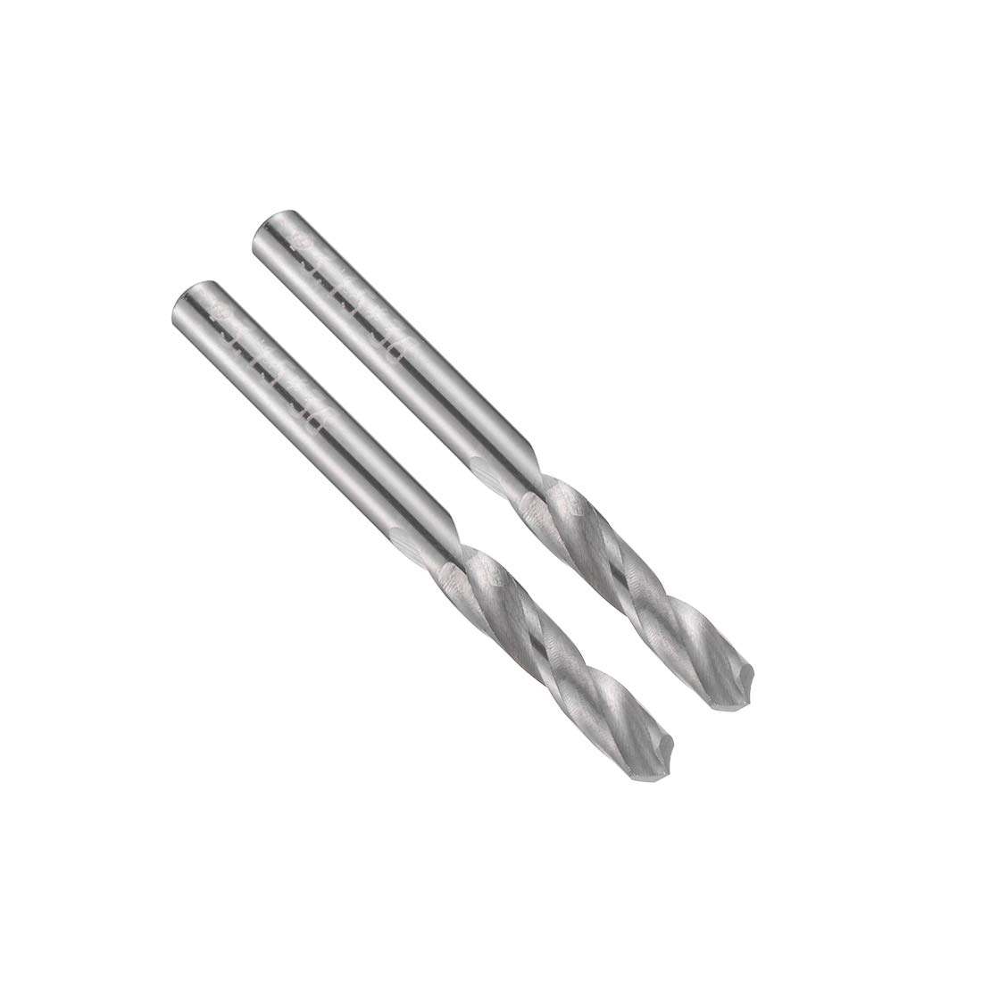 uxcell 3.15mm Solid Carbide Drill Bits - 2 Pcs Short Straight Shank Twist Drill Bits for Stainless Steel, Alloy & Hard Steel (Hardened to 50 HRC) - Perfect for Metalworking, DIY Projects & Precision Drilling