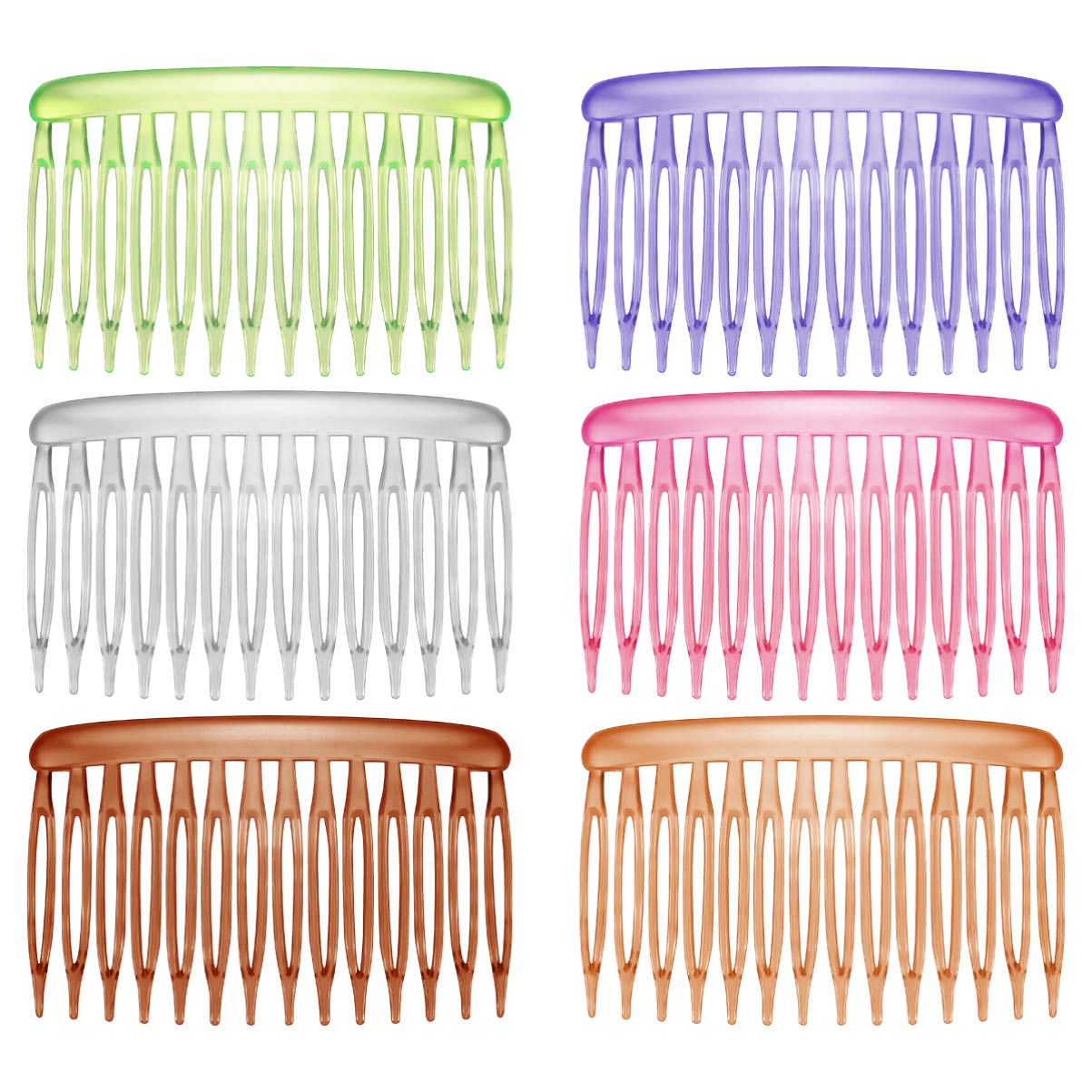 Lurrose Plastic Hair Combs for Women - Colorful Hair Clip Combs, Single Row Hair Side Combs, Hair Pin Clips (Random Color) - Perfect for Styling, Updos, and Everyday Use