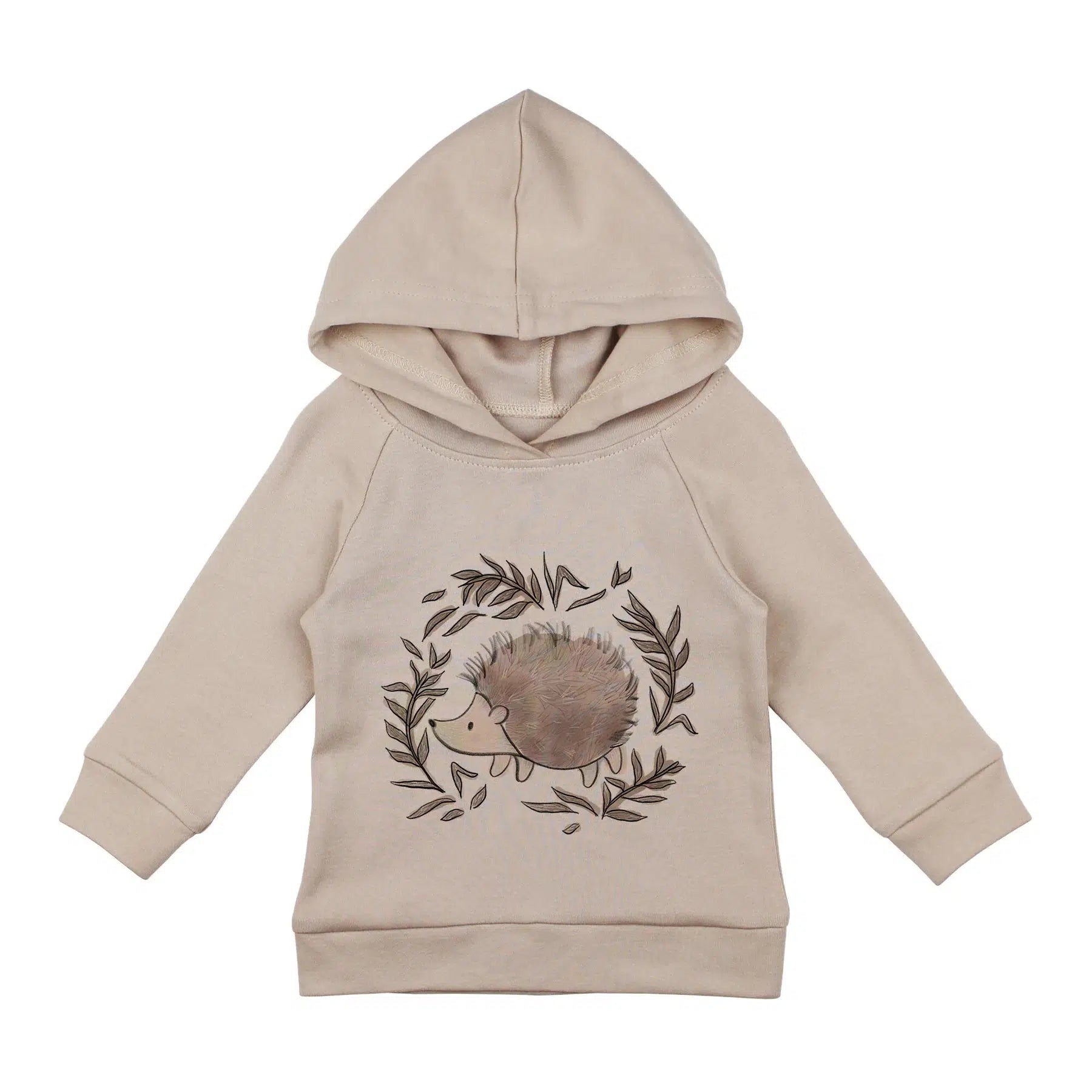 Lovedbaby Organic Raglan Graphic Hoodie - Soft Cotton Kids Pullover with Cute Prickles Design | Perfect for Playdates, School & Outdoor Activities