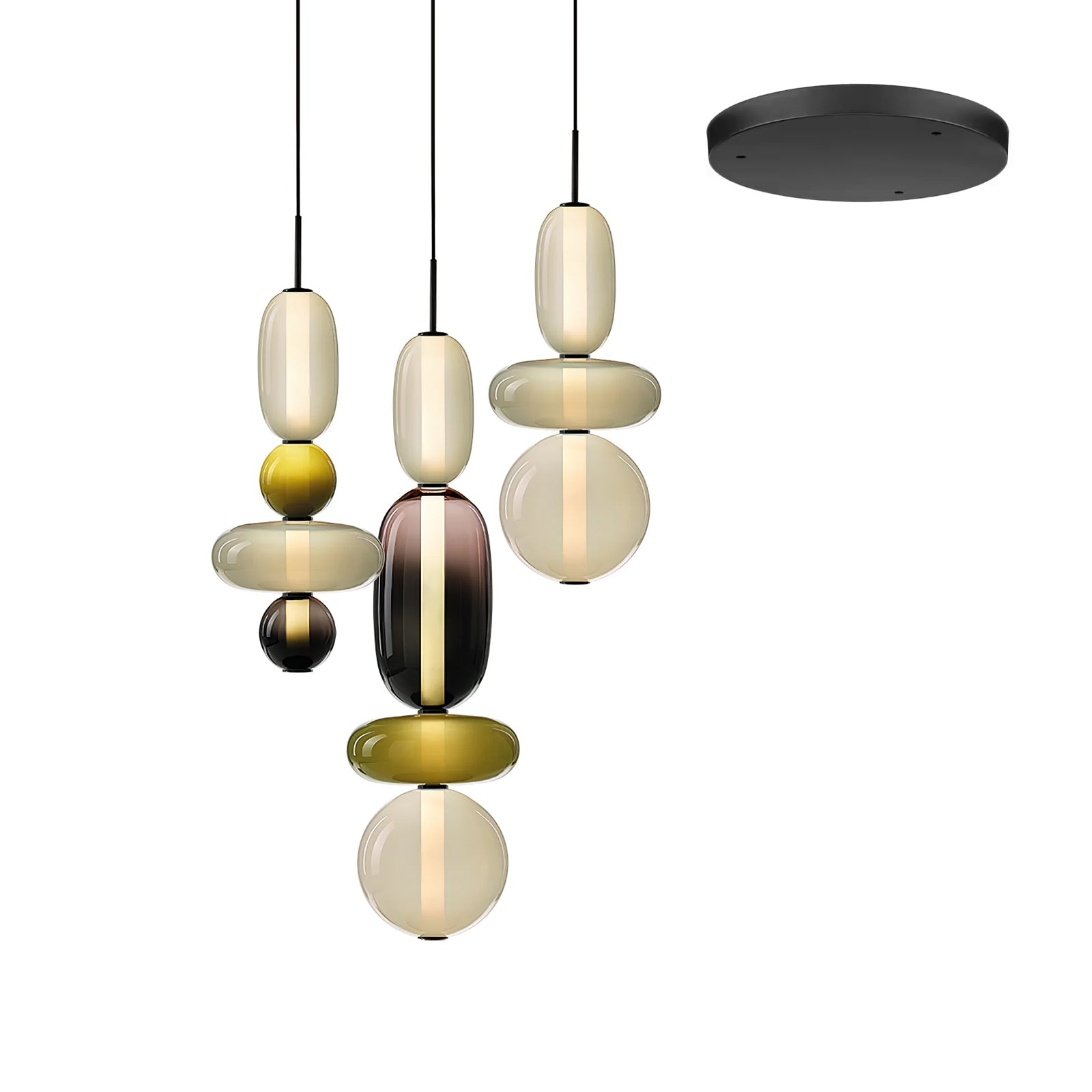 Stylish Candied Glass Combo Pendant Light - Modern Hanging Fixture for Kitchen Island, Dining Room & Bedroom Decor