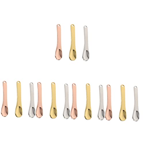 SOLUSTRE 15 Pcs Aluminum Alloy Eye Cream Spoon Set - Mini Cosmetic Spatula for Skincare, Lotion & Makeup Application - Facial Tools for Creams, Serums & Beauty Products (Perfect for Travel & Home Use)