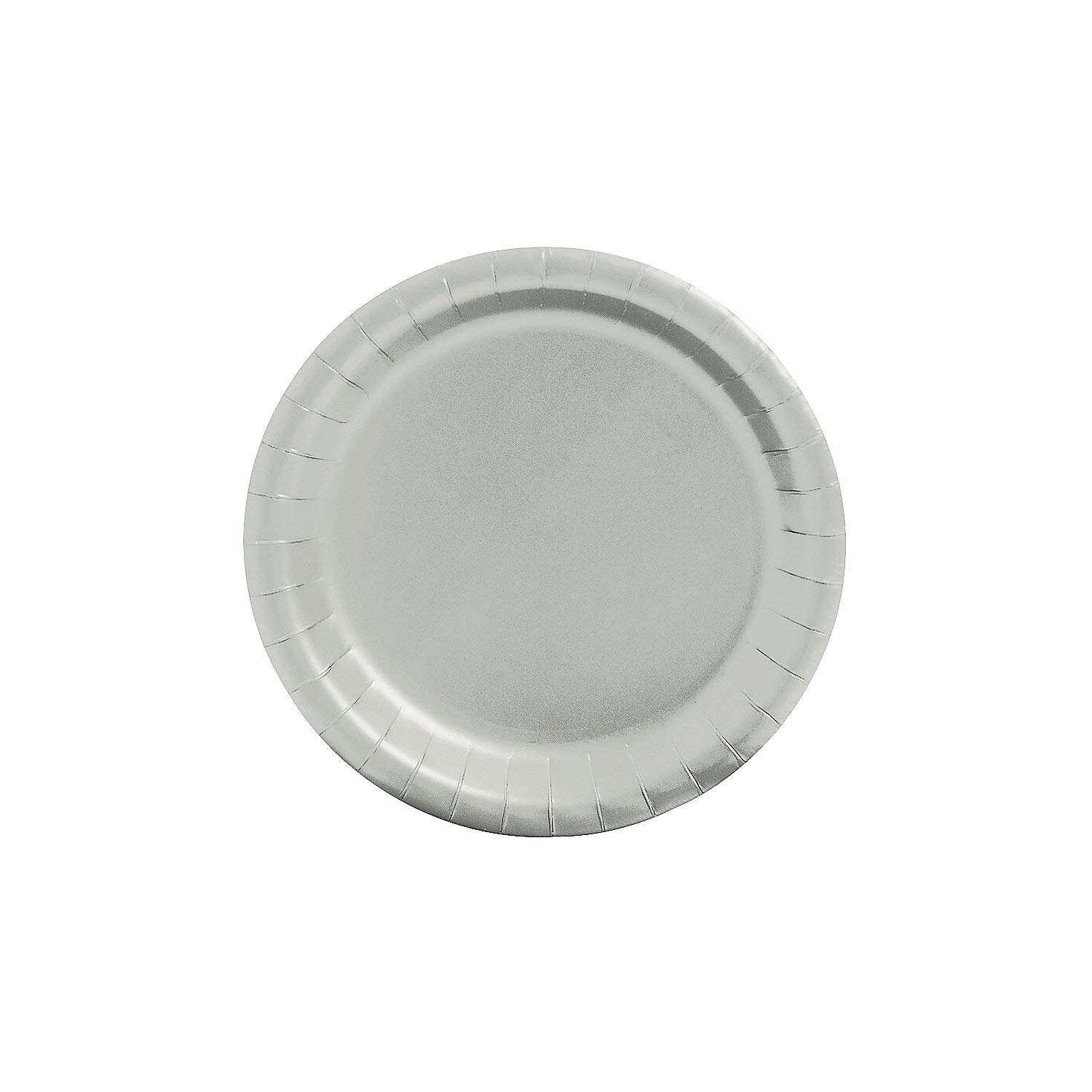 Metallic Silver Disposable Paper Dessert Plates 7 Inch - 24 Pack Eco-Friendly Party Plates for Birthday, Baby Shower, Picnic & Special Events - Elegant Cake & Salad Serving Plates for Sustainable Celebrations