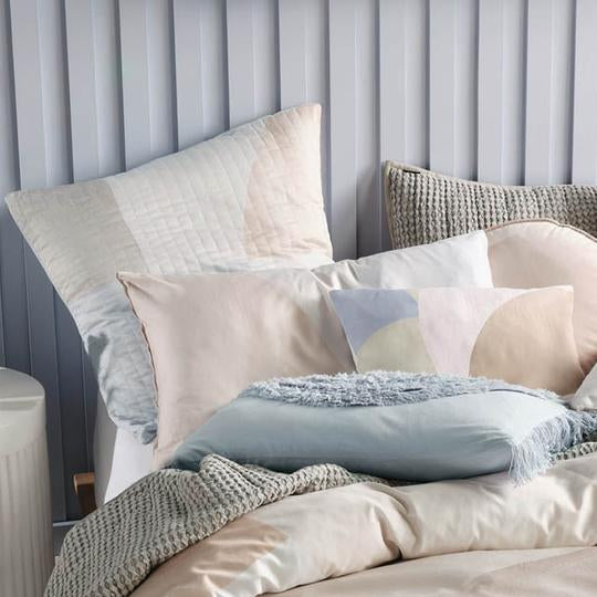Linen House Eisha Sky Quilt Cover Set - Premium Soft Cotton Bedding Set for Queen/King Size - Perfect for Modern Bedroom & Guest Room Decor
